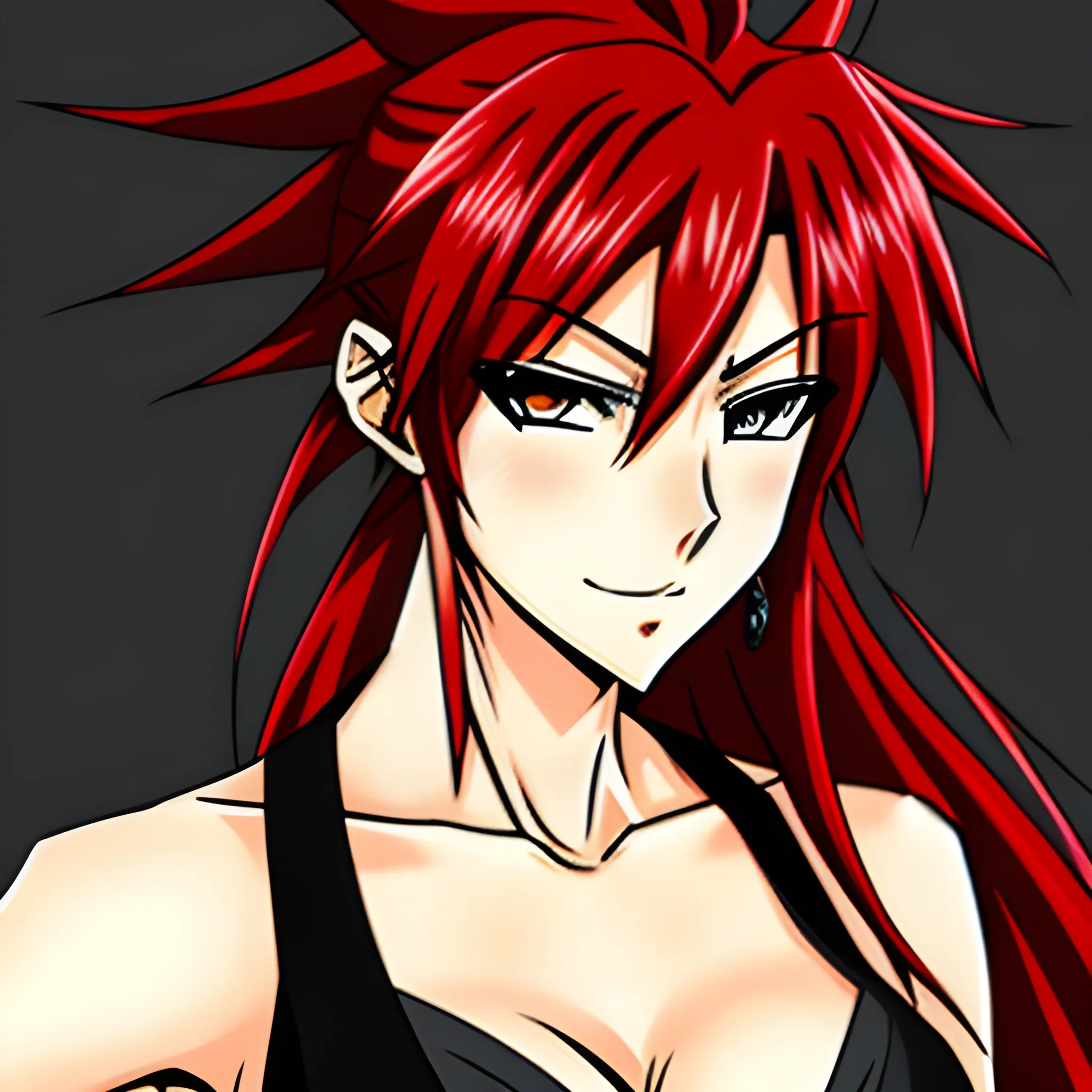 anime style character  ,Highschool dxd,red hair