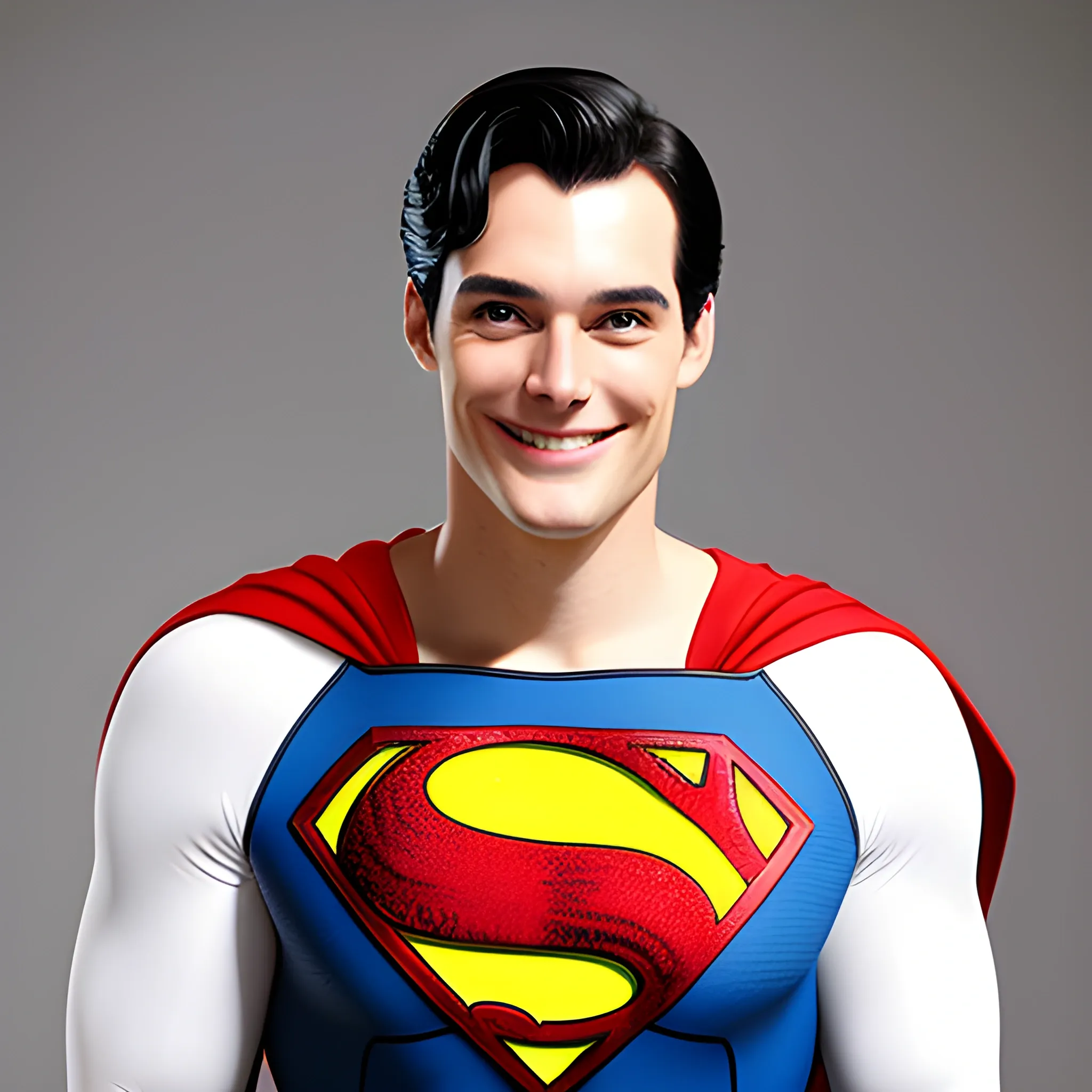 Superman light smile, Full body suit, on air, red bracers