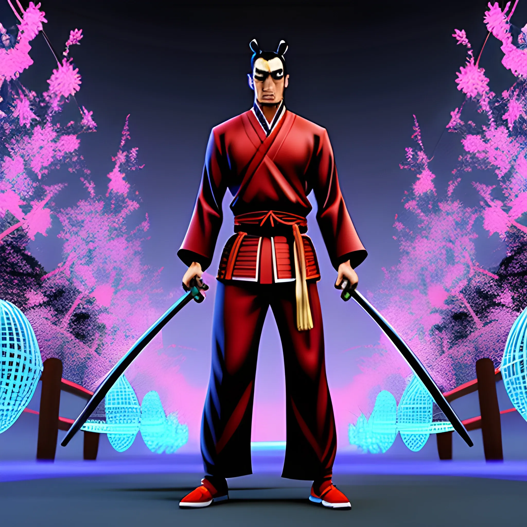 CHINO SCHOOL, SAMURAI , Cartoon, 3D, Trippy