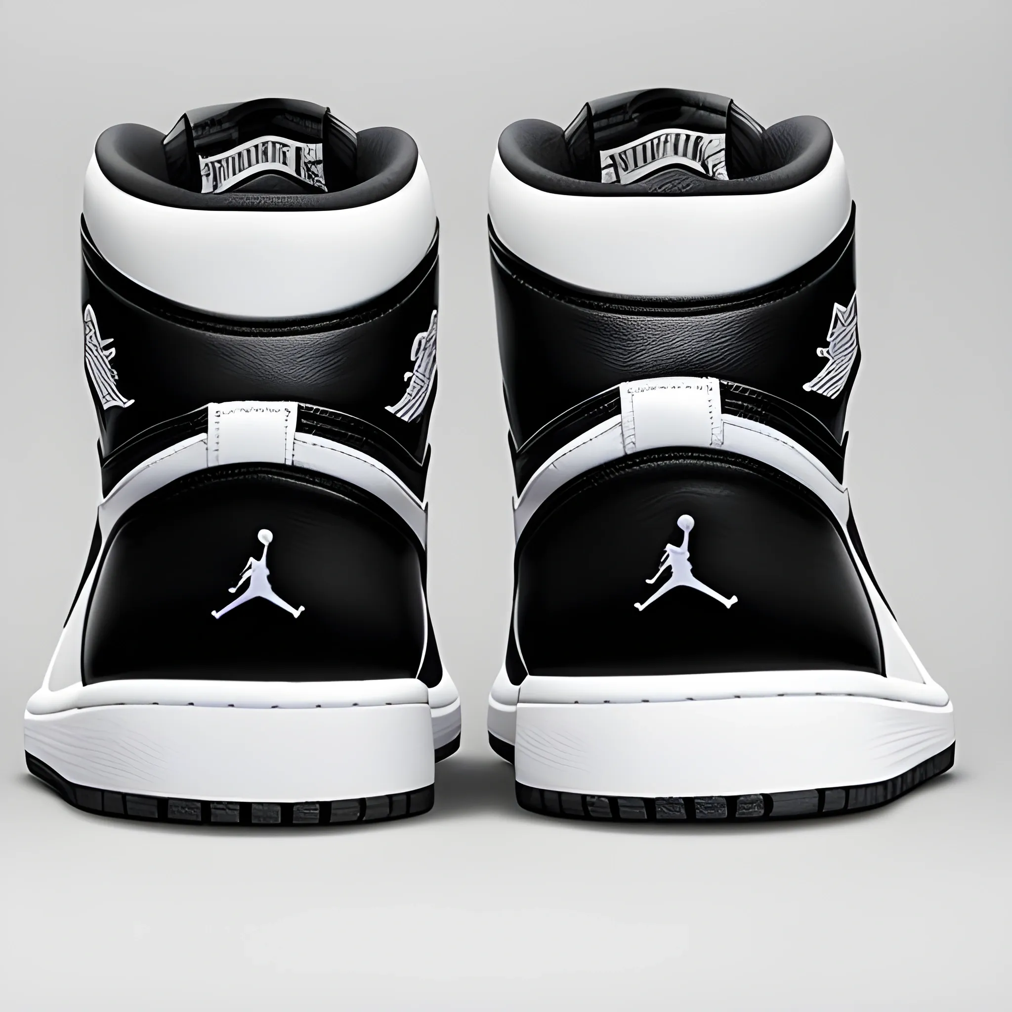 realistic black and white air jordan 1 sneakers
