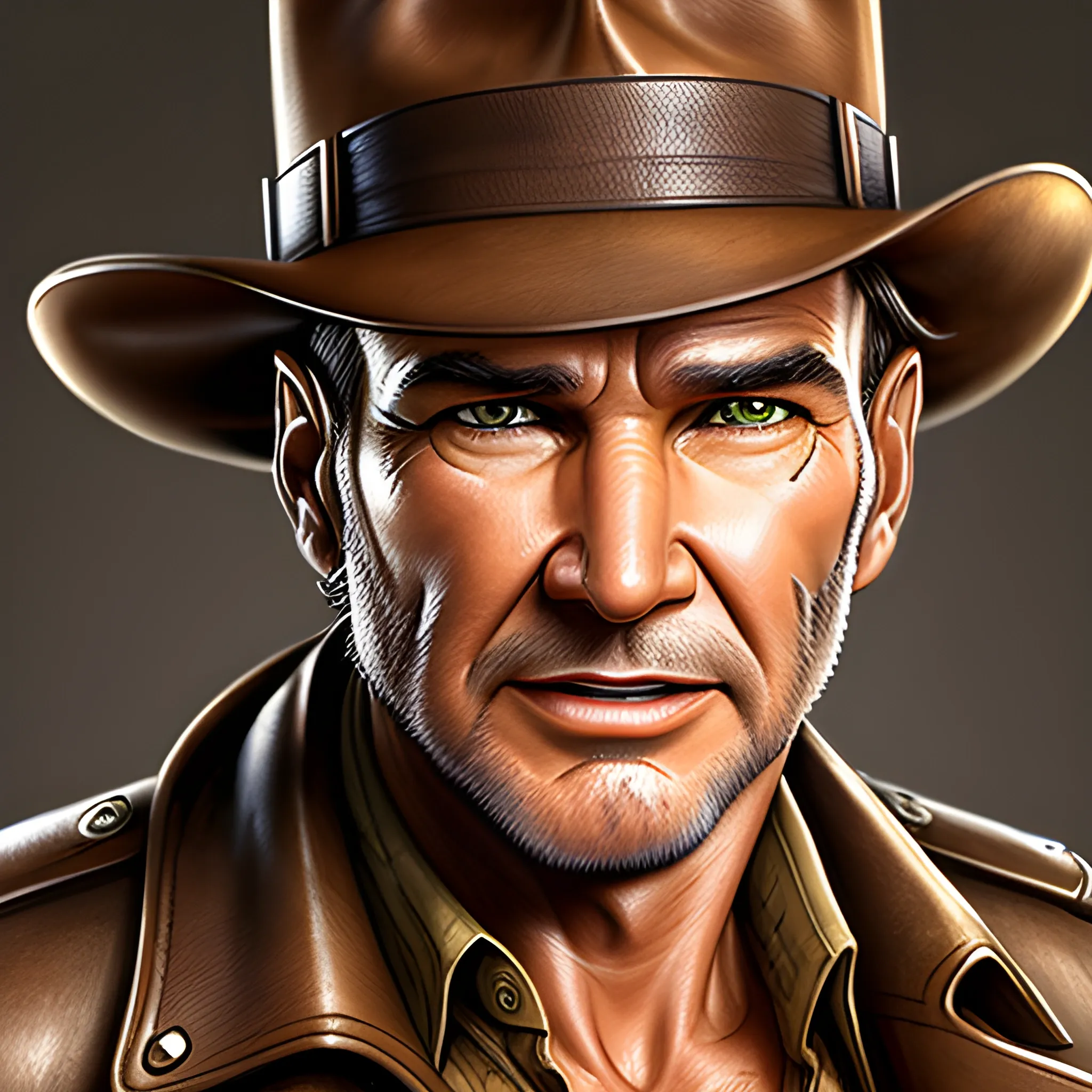 best quality, SFW, masterpiece, Indiana Jones, wearing a Fedora, detailed brown eyes, pretty old man, brilliant teeth, ultra high res, small ass, photorealistic, detailed skin steampunk, (beige or khaki-colored trousers made from sturdy and durable fabric:5), (steampunk pilot jacket:5), leather whip,  Pencil Sketch