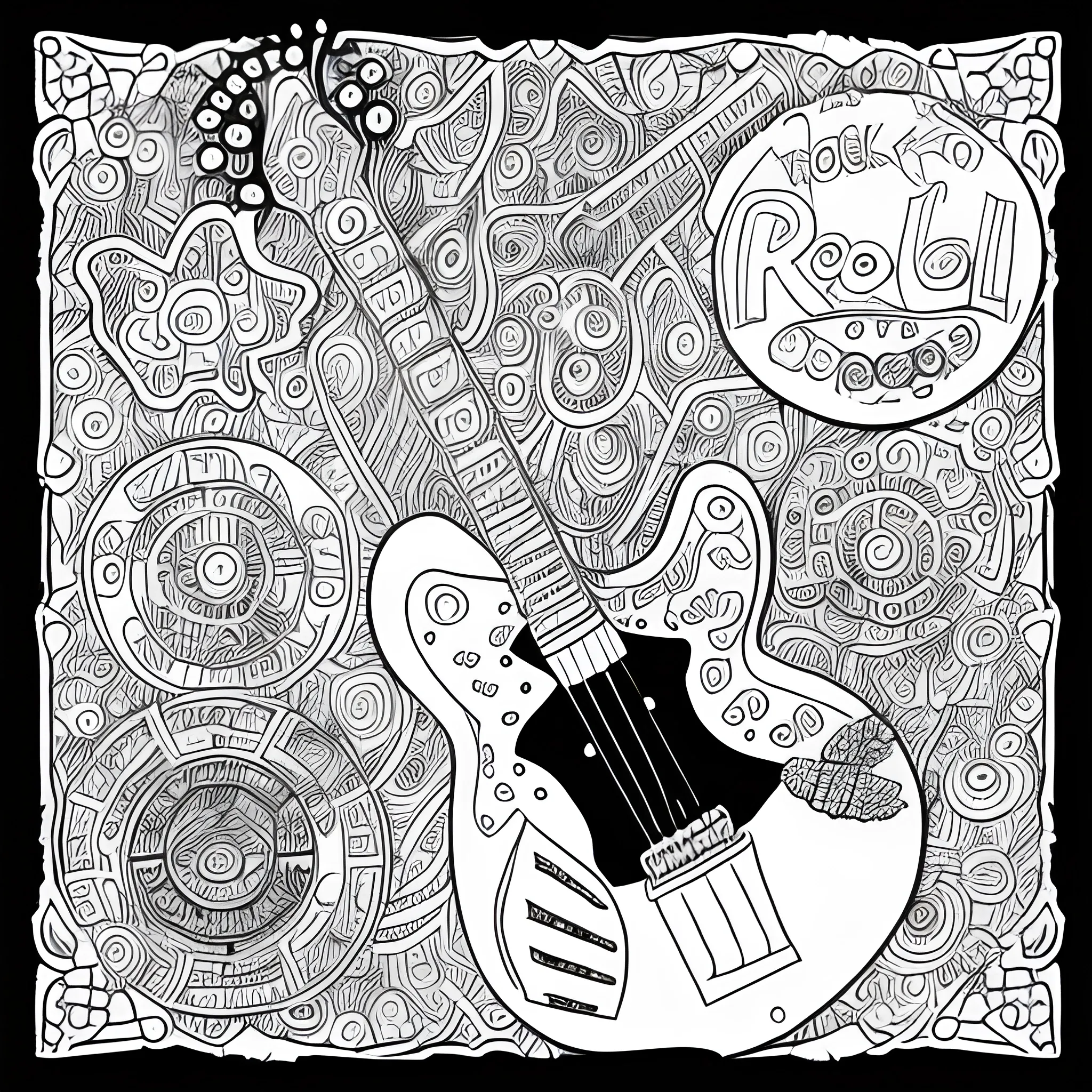 rock and roll coloring book page 