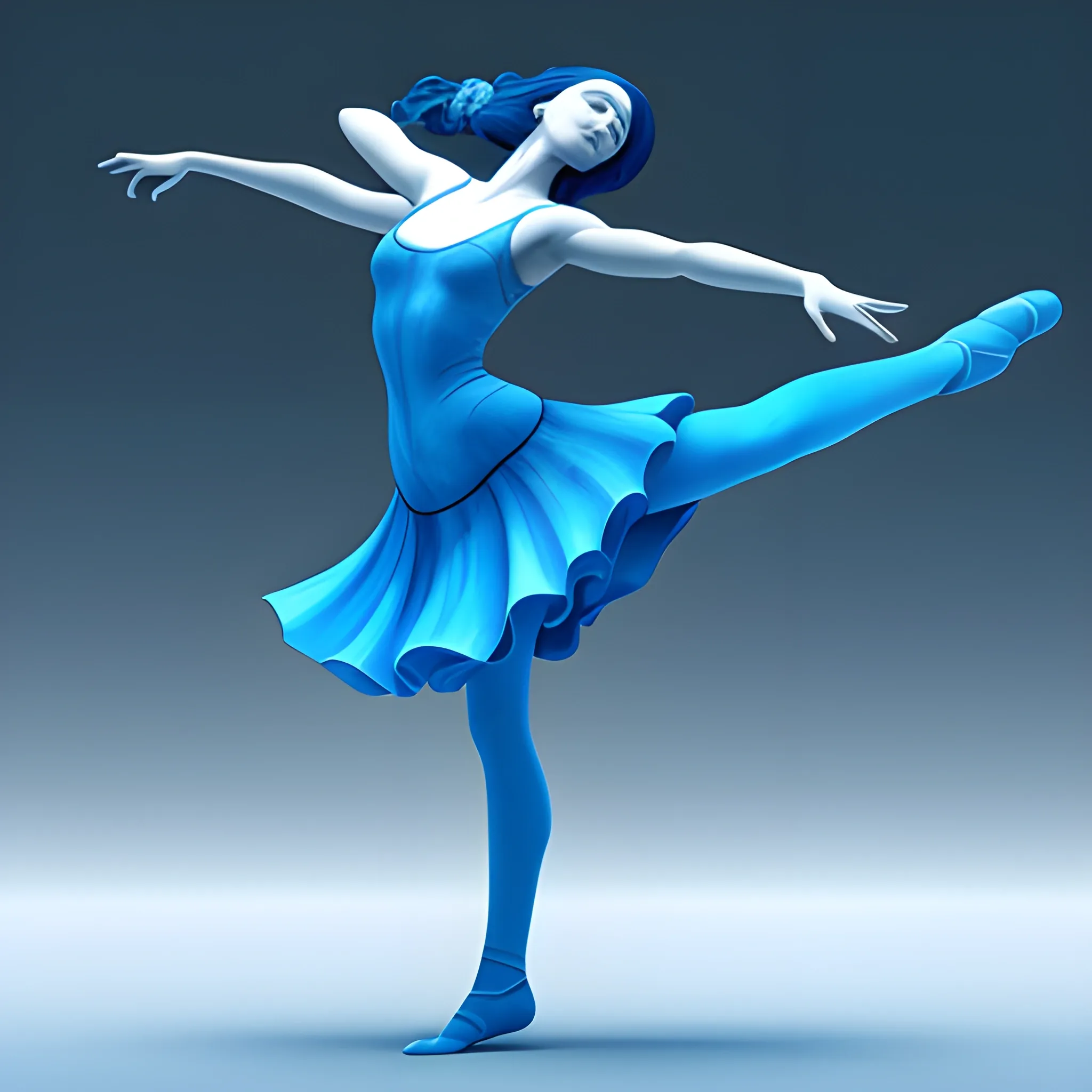 painting with a woman to dance and have dence movement minimal elements and baroc colors all scale of blue 
fantasy, 8k, high resolution, high quality, 3D