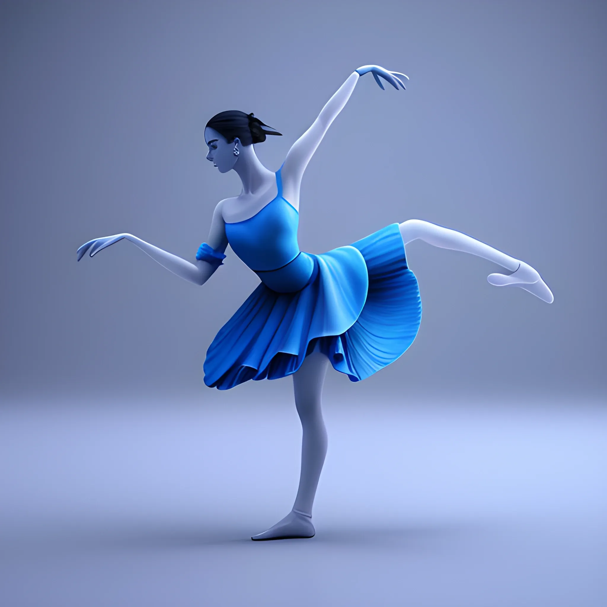 painting with a woman to dance and have dence movement minimal elements and baroc colors all scale of blue 
fantasy, 8k, high resolution, high quality, 3D