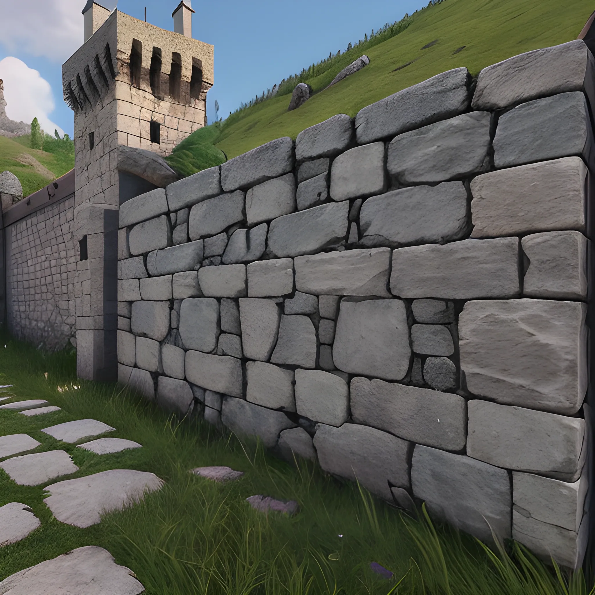 Unreal Engine texture medieval stone wall 8k high resolution life like