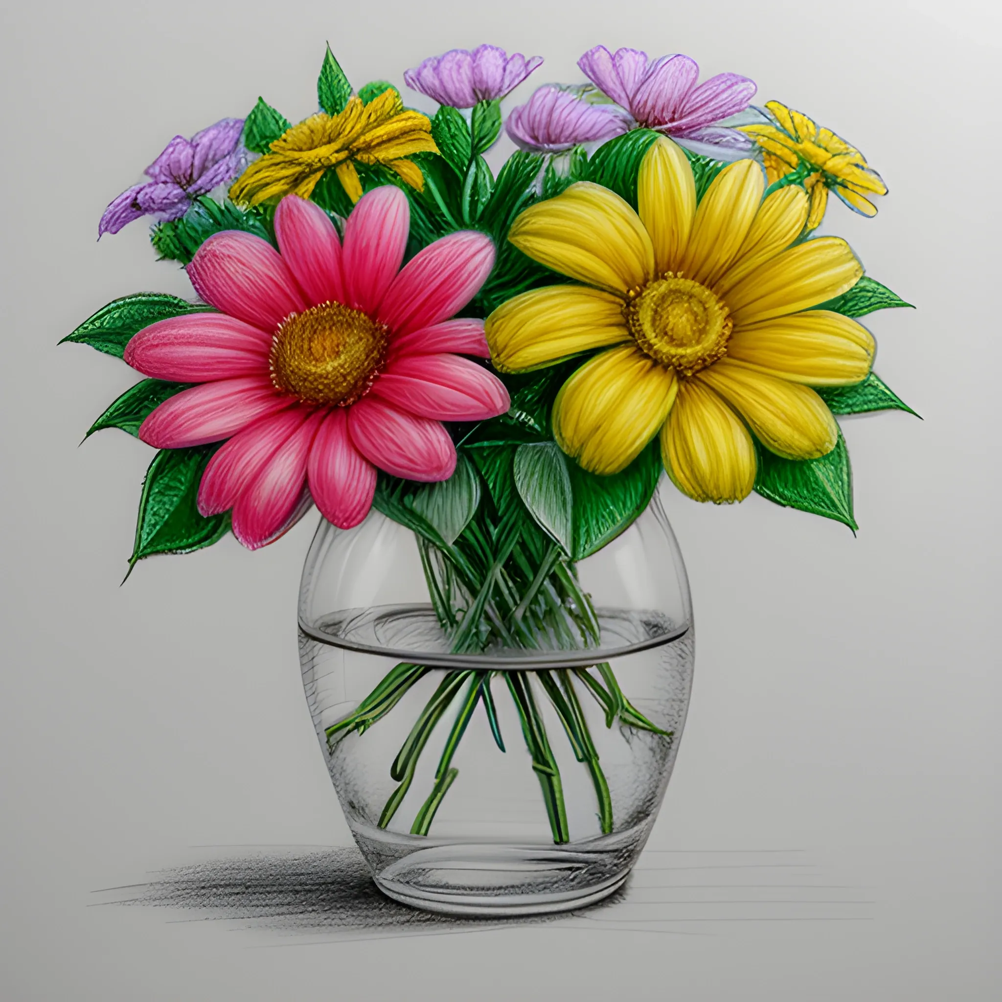  flowers 8k high resolution life like, Pencil Sketch