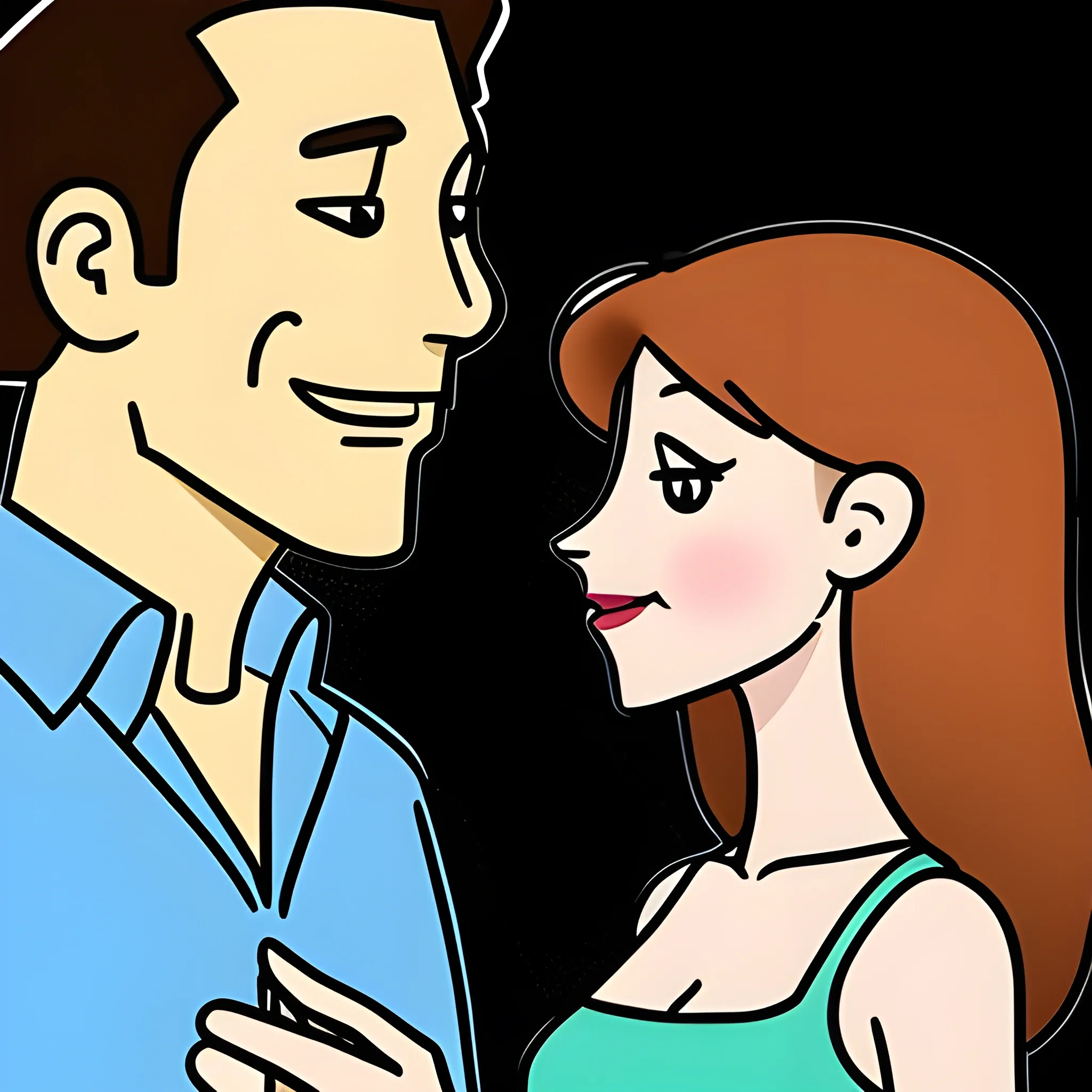 man meets a women he likes, Cartoon