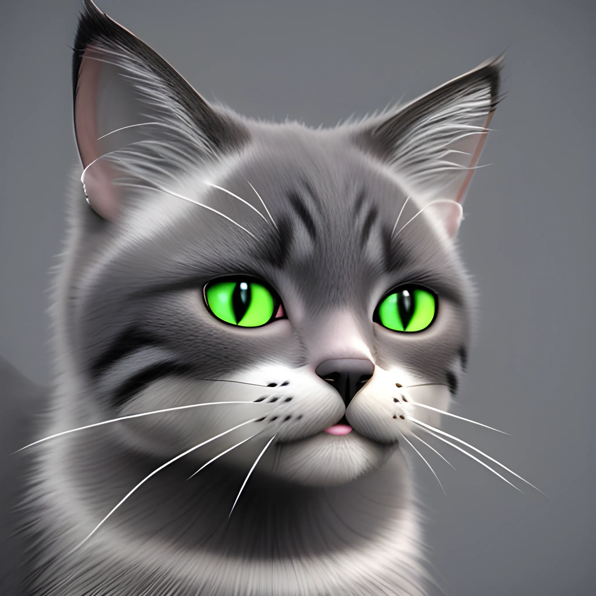 A cat ultra realistic, 3D