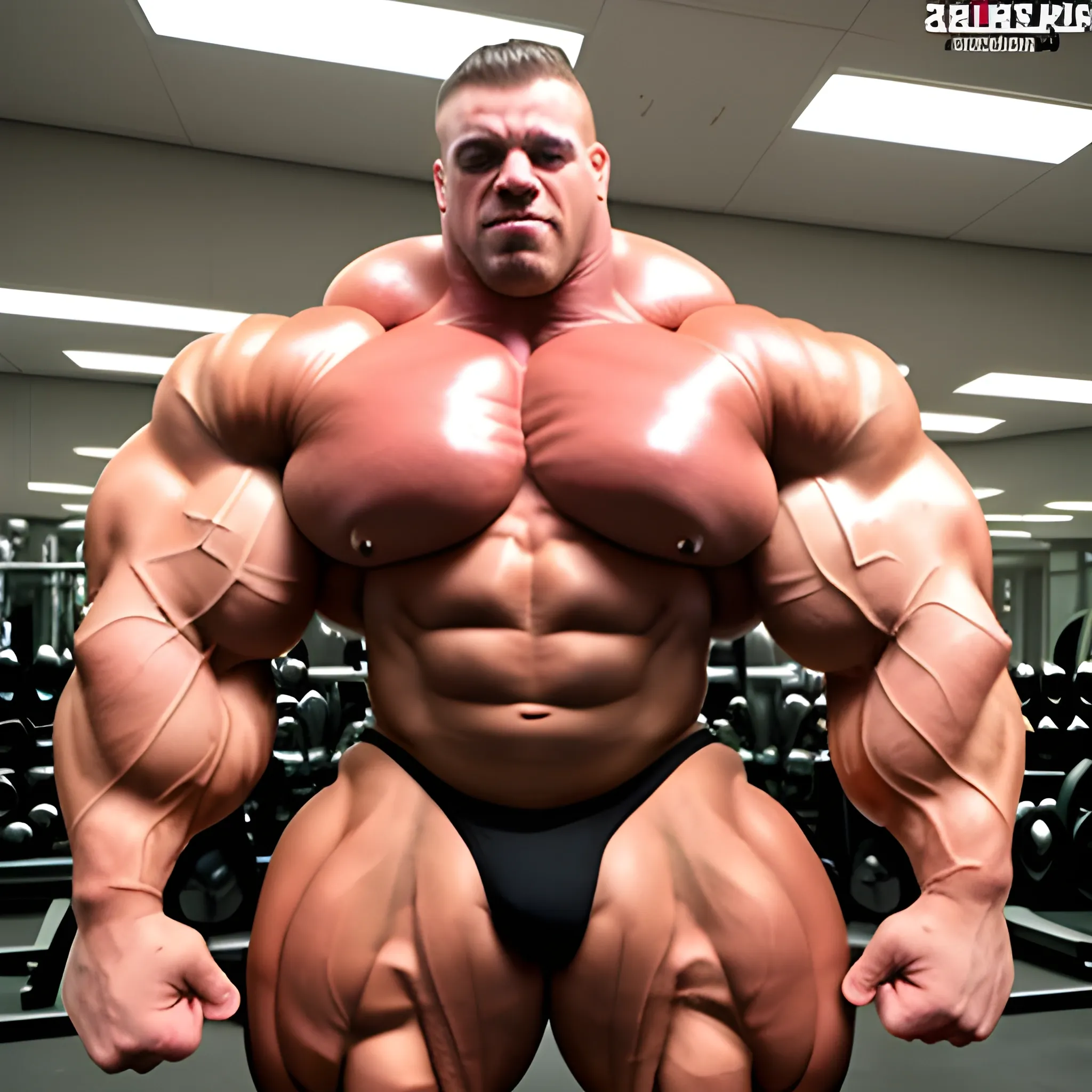 3-meters,  muscle morph, 3000 lbs bodybuilder, gigantic 300 inches biceps, huge biceps, extremely huge muscular arms, 300 inches enormous triceps, enormous forearms, gigantic traps, 300 inches chest, 