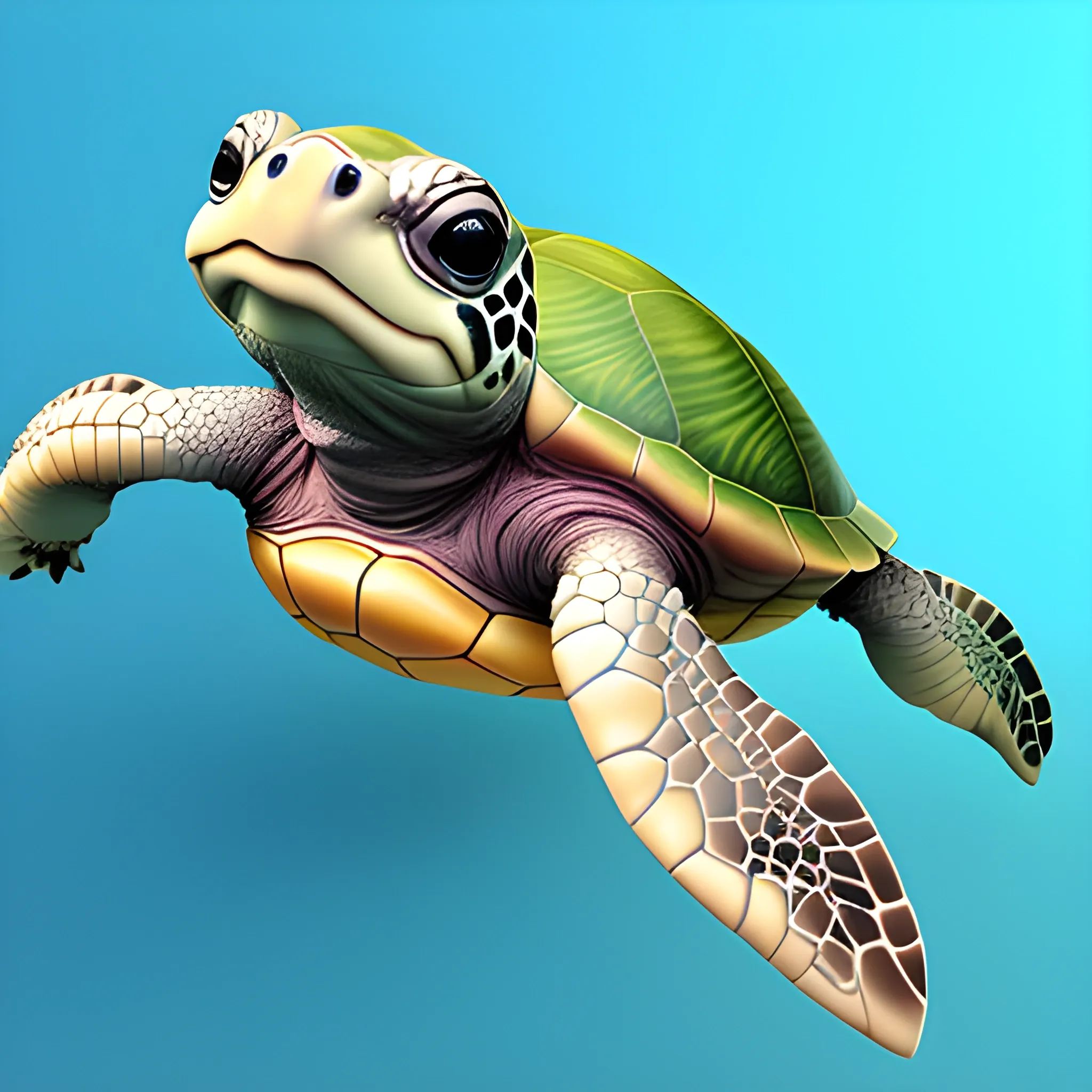 Cute  turtle, 3D