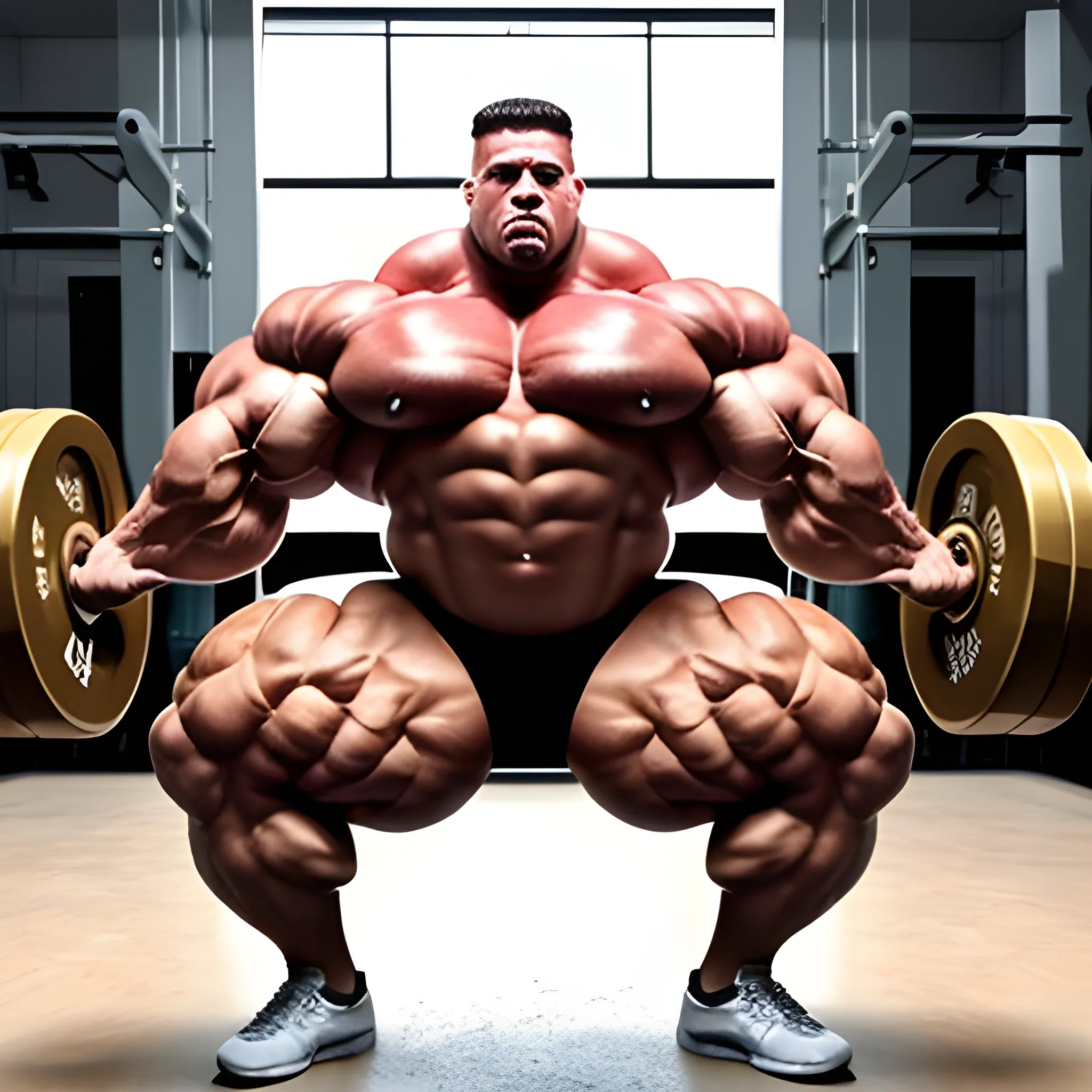 3-meters,  muscle morph, 3000 lbs bodybuilder, gigantic 300 inches biceps, huge biceps, 300 inches enormous triceps, enormous forearms, gigantic traps, 300 inches chest, 