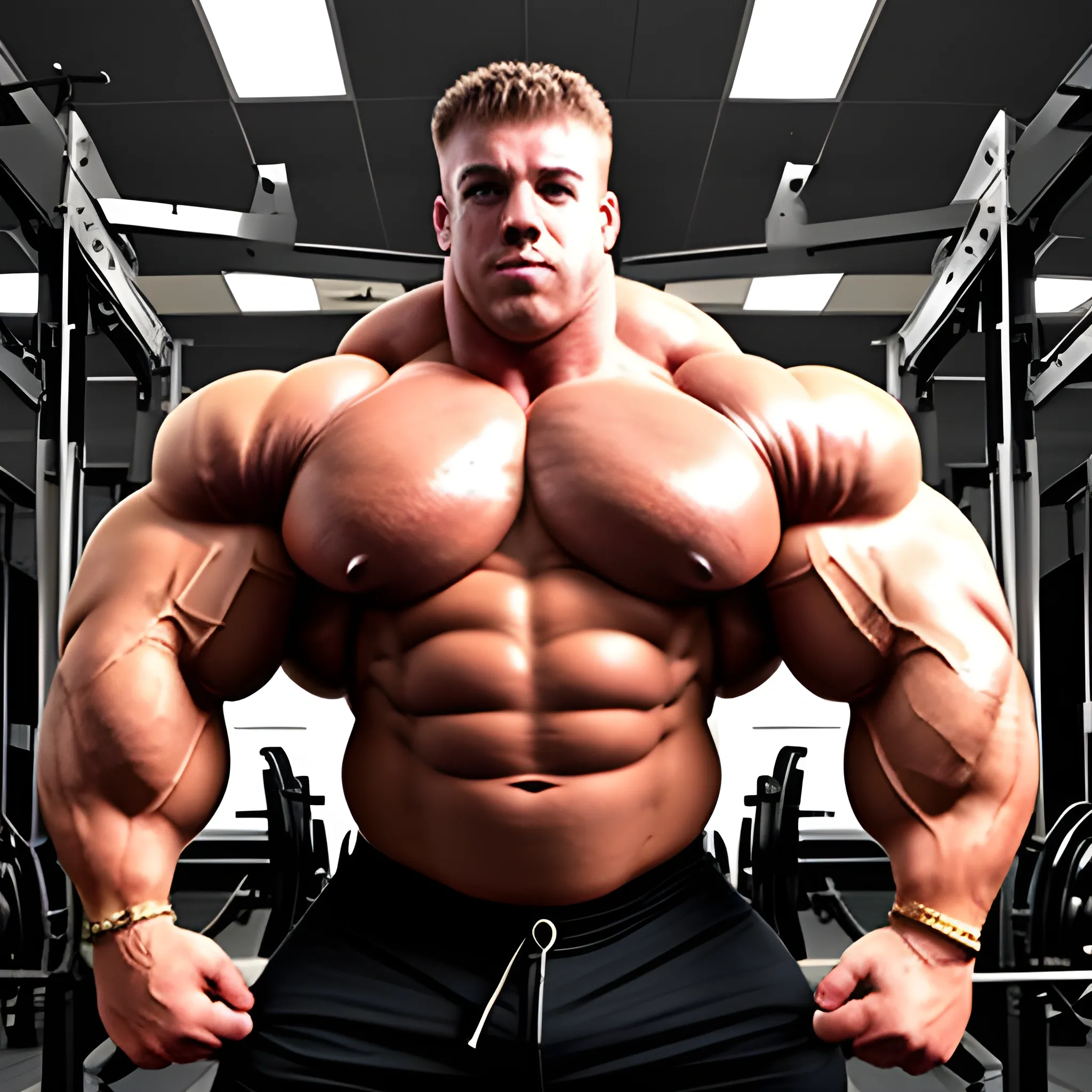 3-meters,  muscle morph, 3000 lbs bodybuilder, gigantic 300 inches biceps, huge biceps, 300 inches enormous triceps, enormous forearms, gigantic traps, 300 inches chest, 