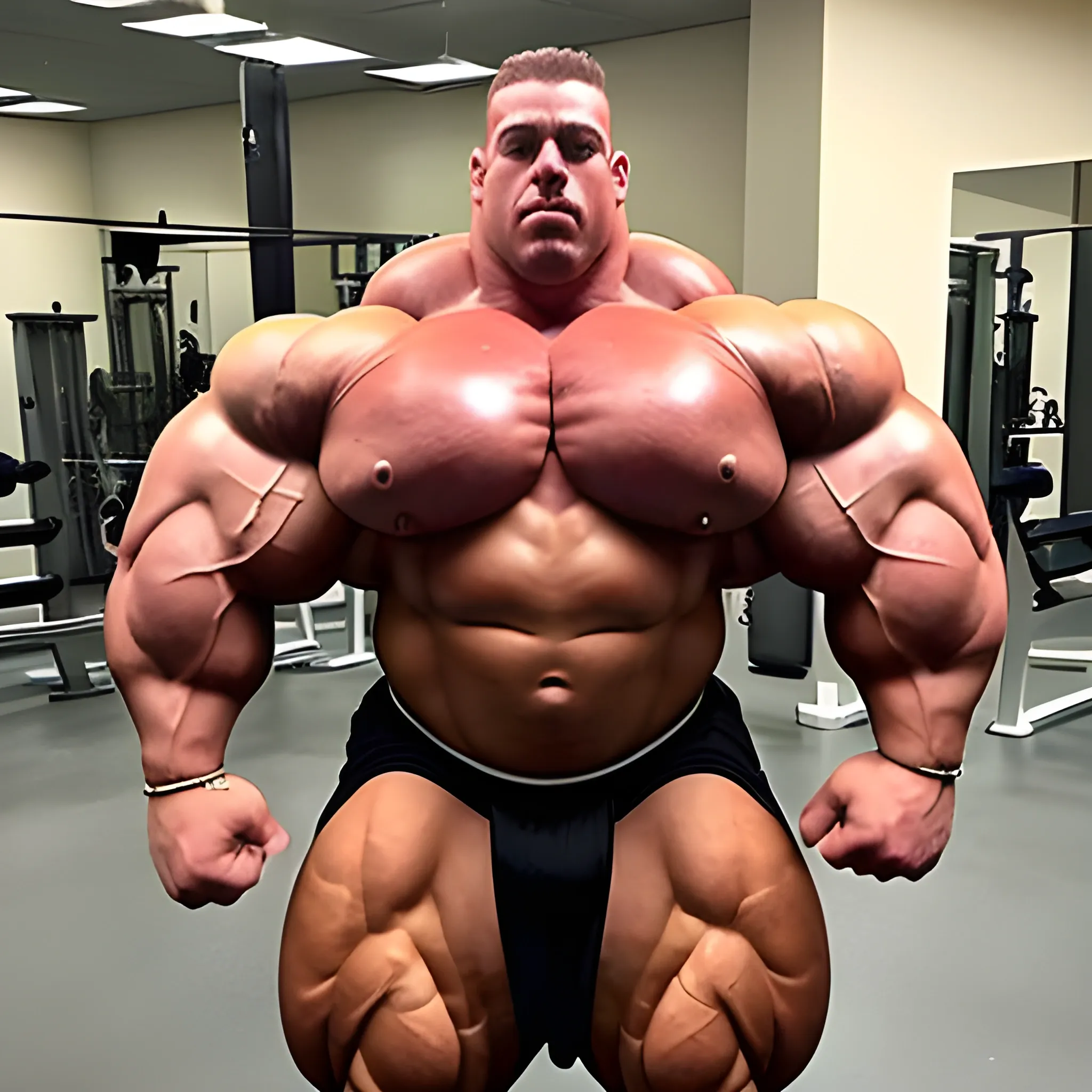 3-meters,  muscle morph, 3000 lbs bodybuilder, gigantic 300 inches biceps, huge biceps, 300 inches enormous triceps, enormous forearms, gigantic traps, 300 inches chest, 