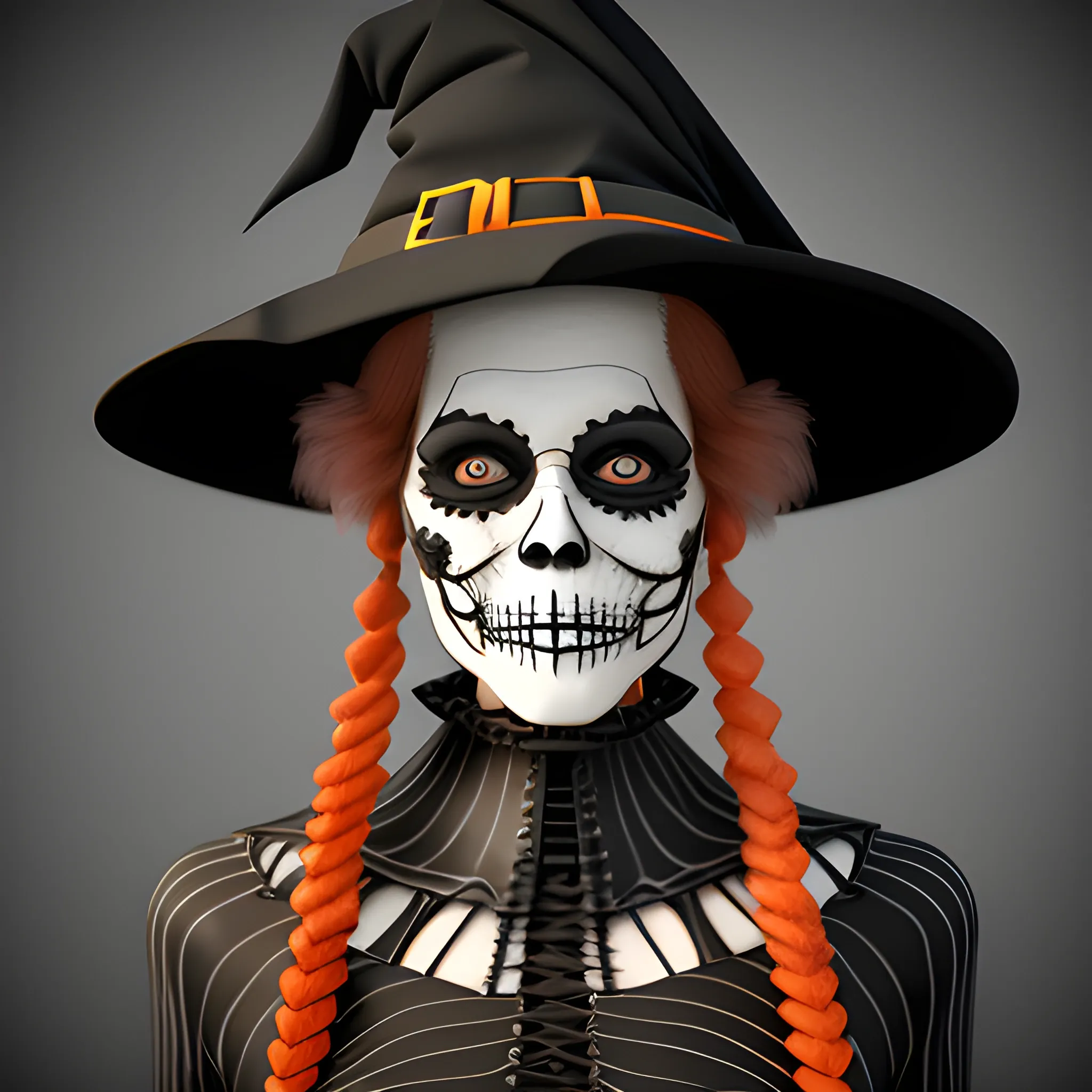 Halloween portrait in costume, 3D