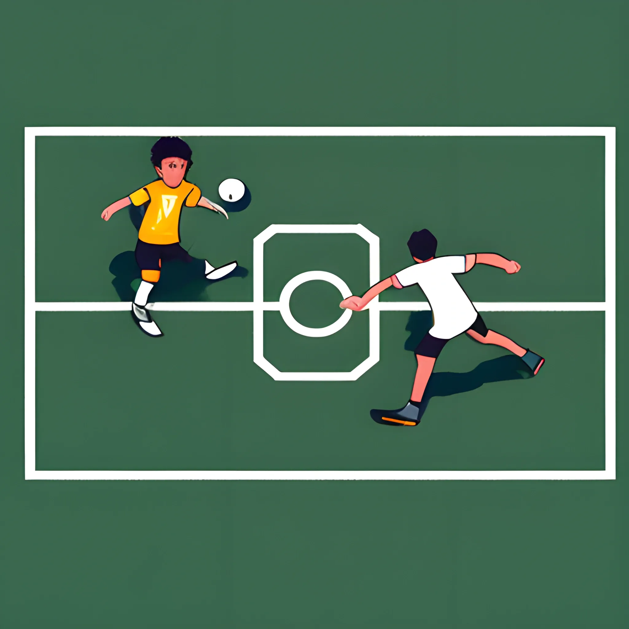 A image which represents a street football in 2D
