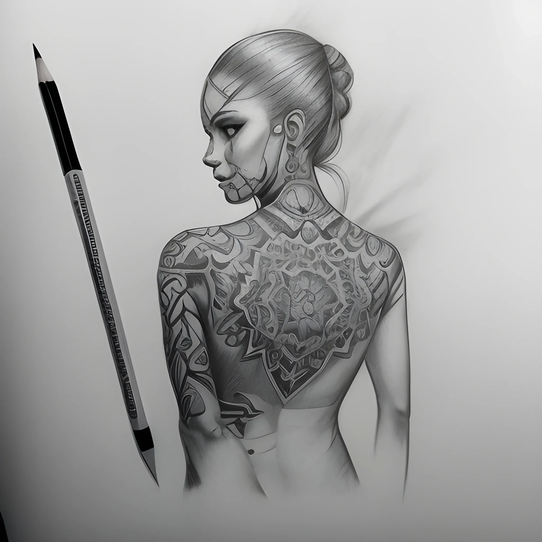  Pencil Sketch, tattoo, 