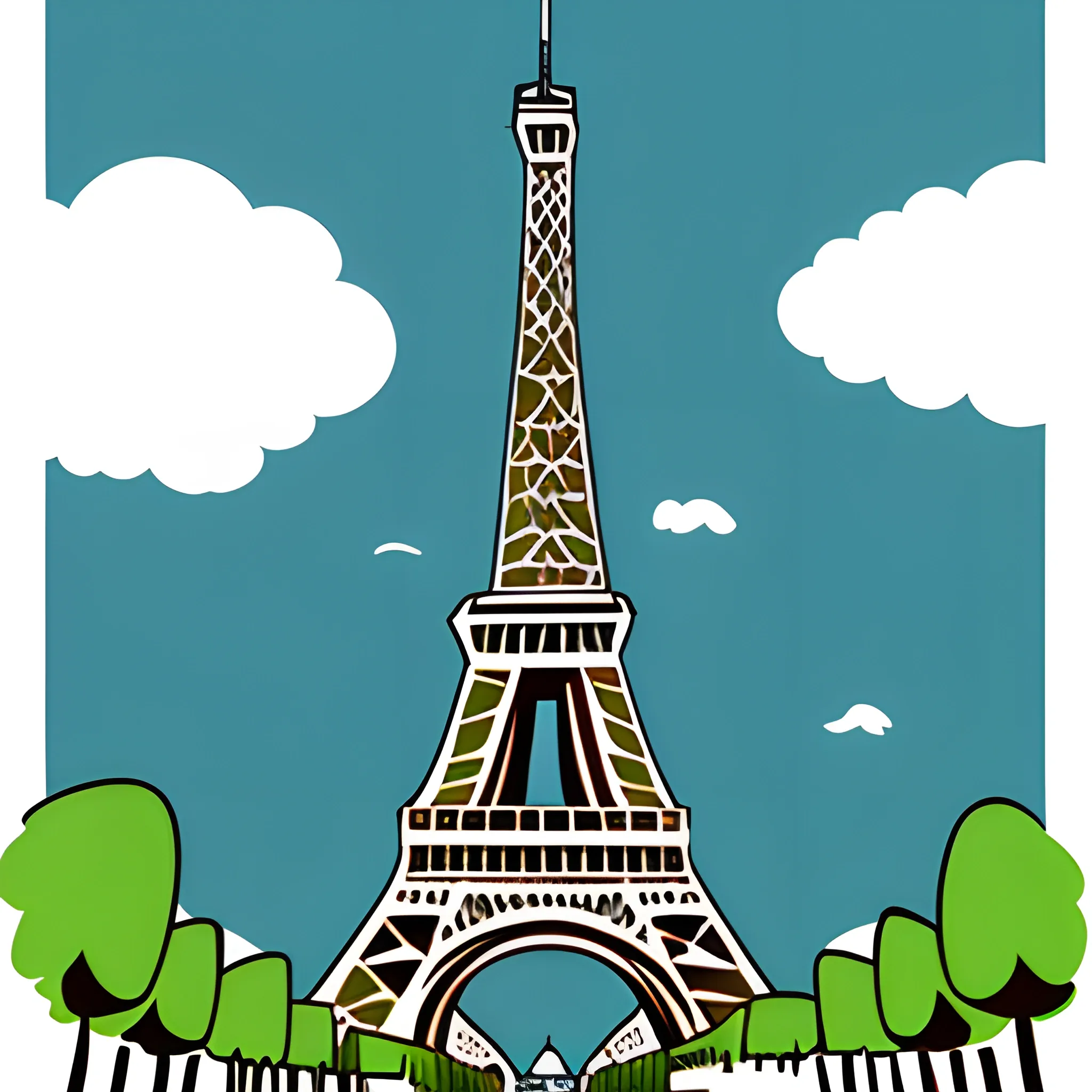 paris tour eiffel , Cartoon