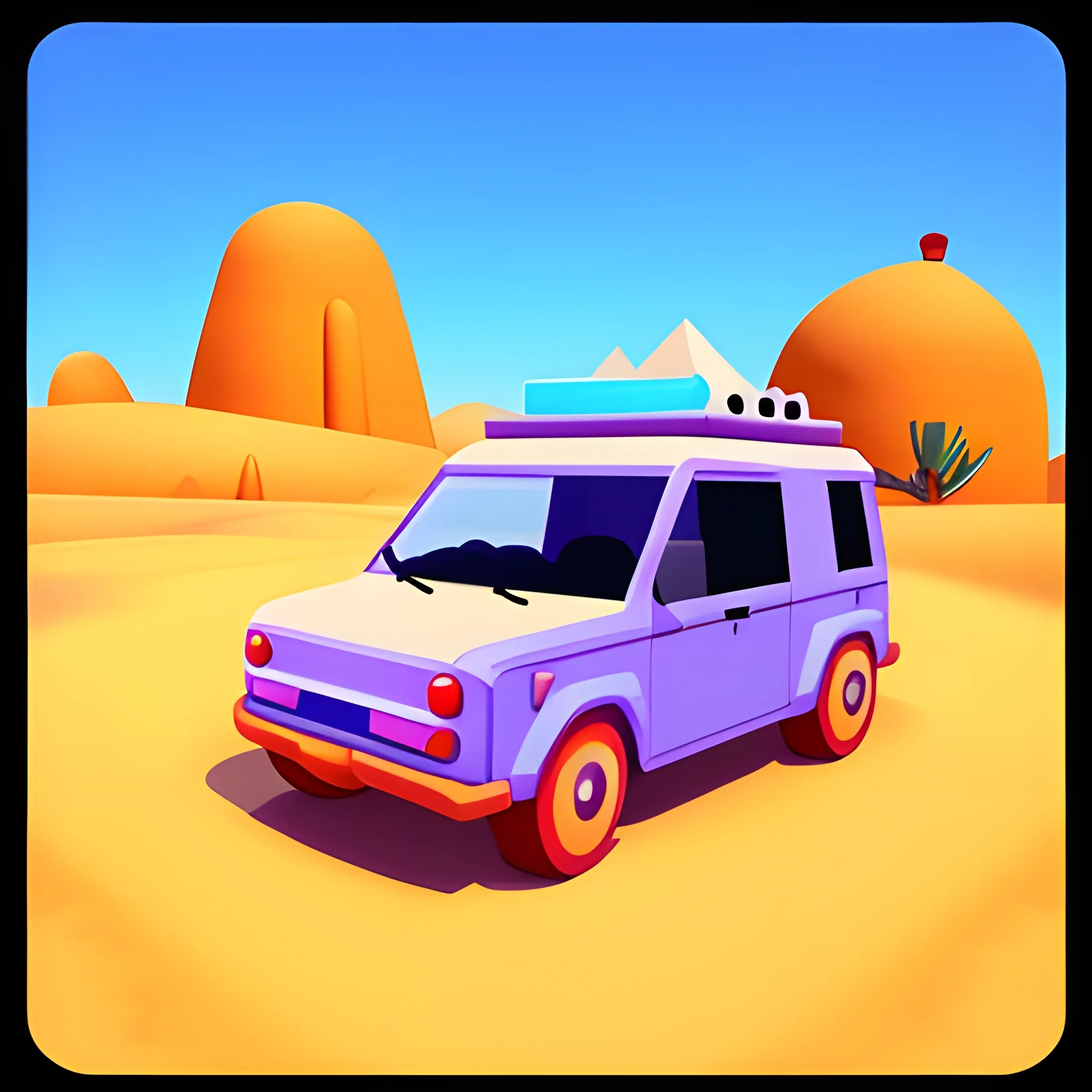 "Experience a charming desert adventure! Our cute cartoon game art, inspired by Toon Blast and Disney, combines photorealism with high quality and minimalist design. Explore a colorful, stylish 3D desert model that's both adorable and captivating. Step into this vibrant oasis today!"