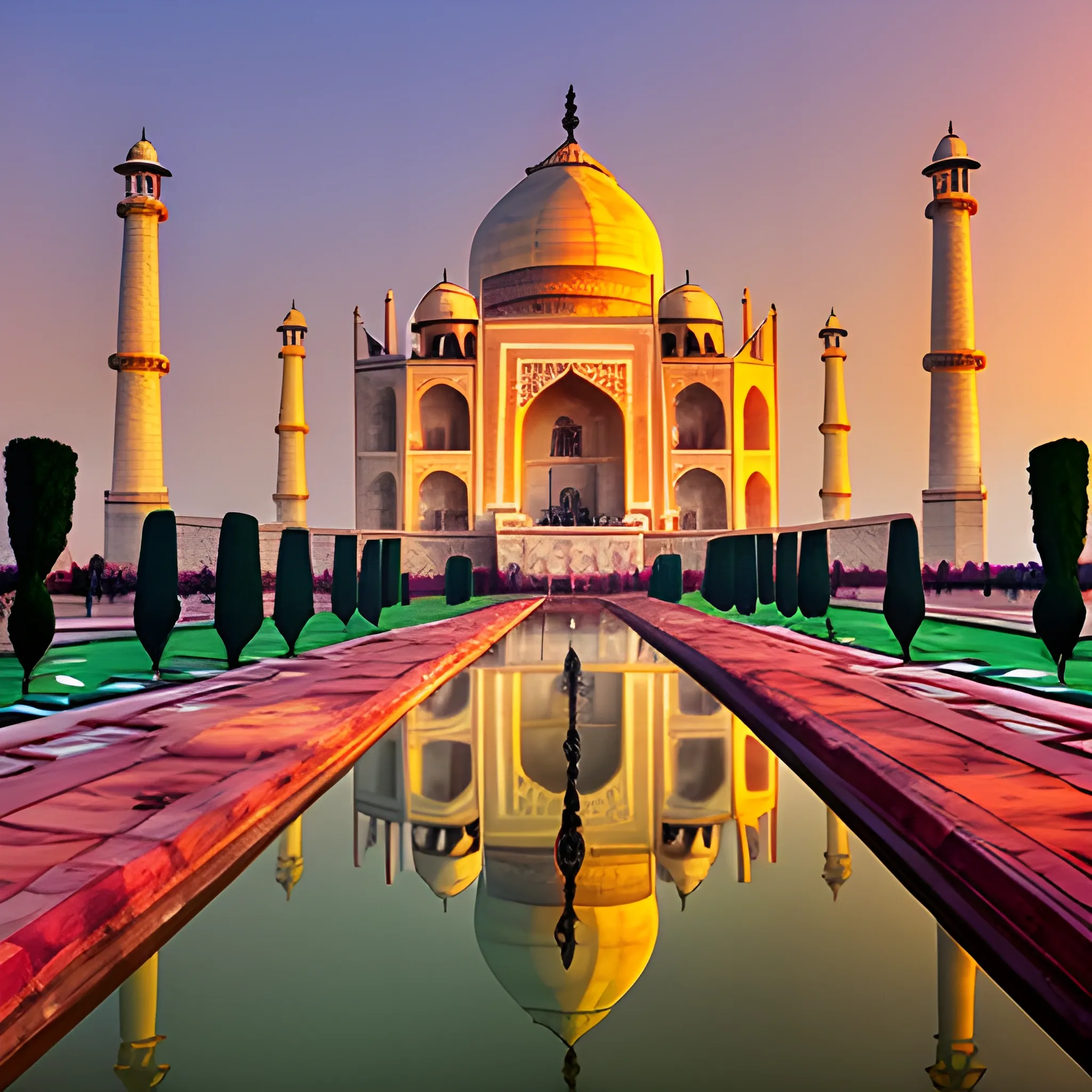 TAJMAHAL INDIA IN  SUNSET 