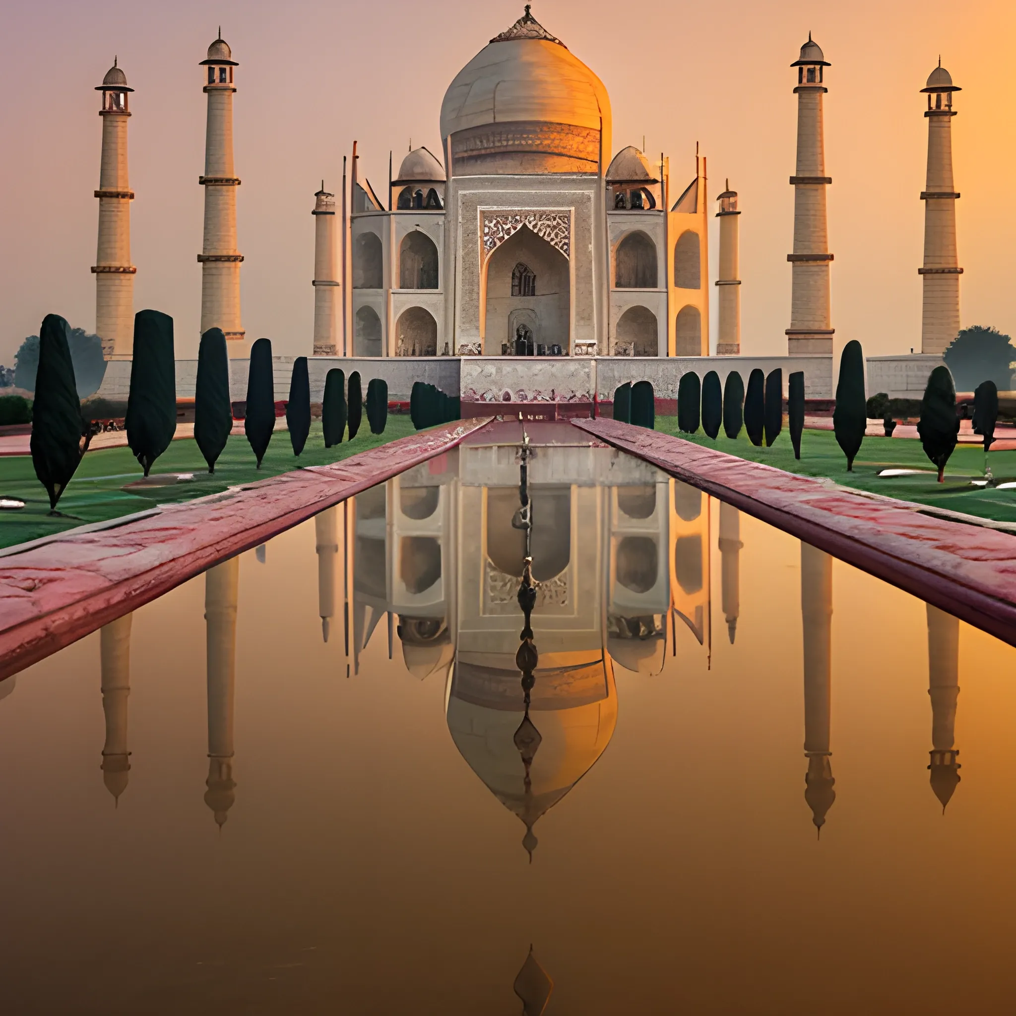 TAJMAHAL INDIA IN  SUNSET 