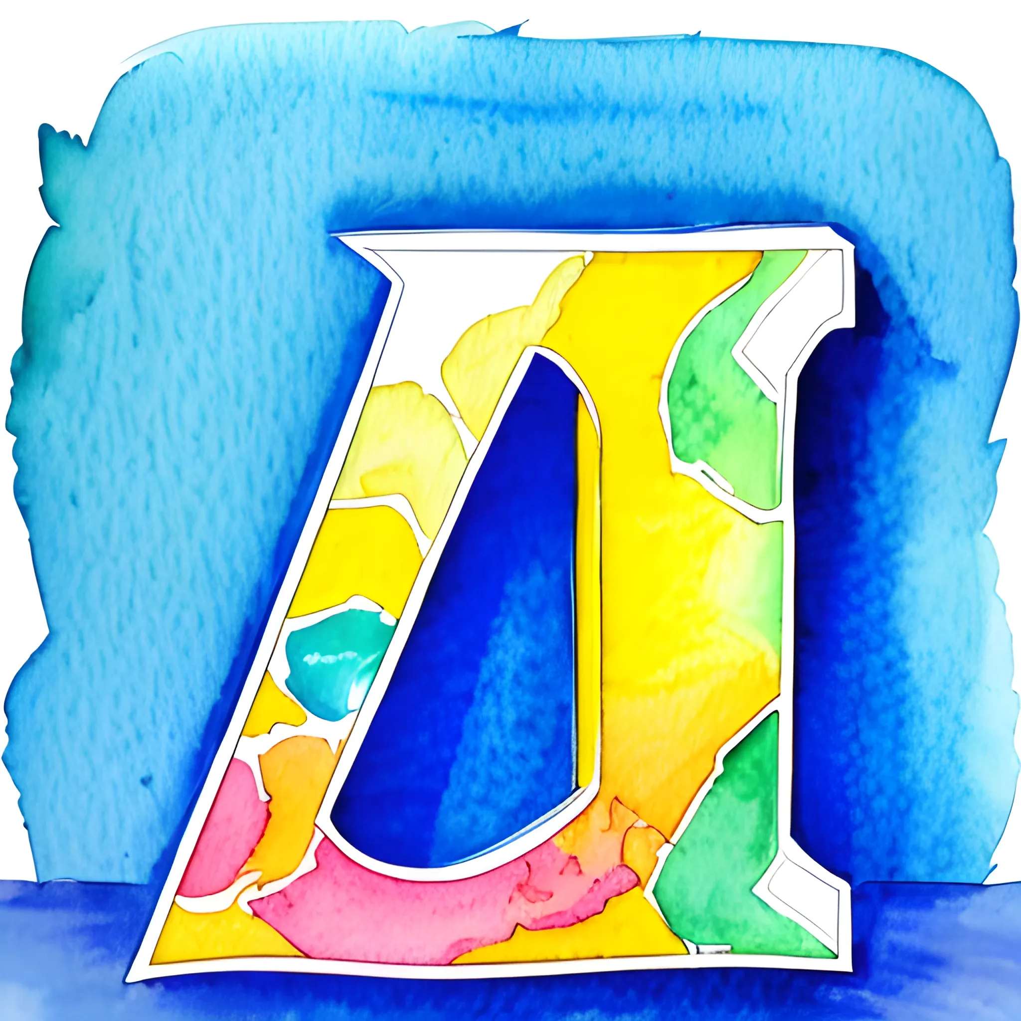  letter A
, Cartoon, Water Color