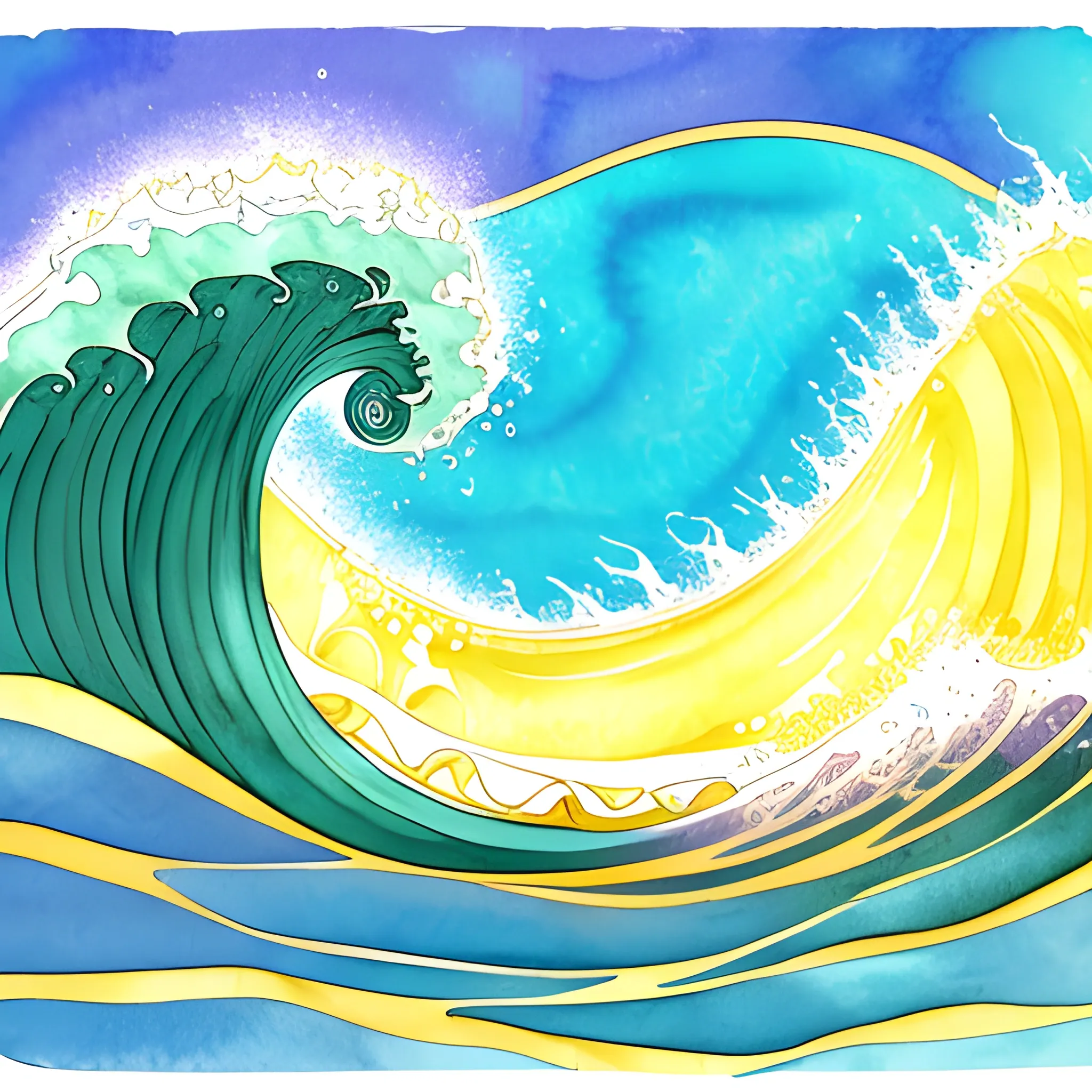 waves into gold

, Cartoon, Water Color, Trippy