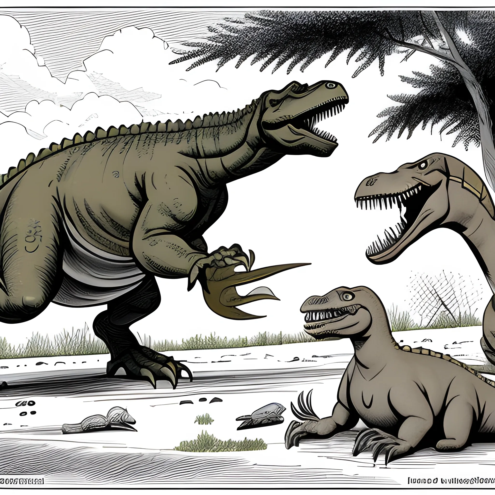 The war between dinosaurs and Russians, , Cartoon