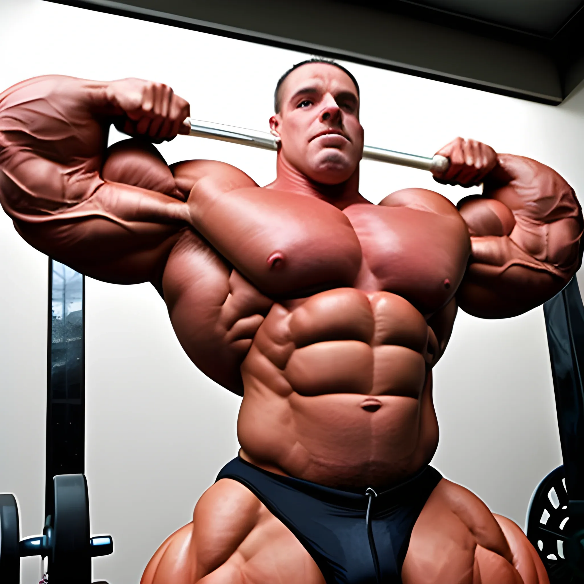 3-meter bodybuilder with a beautiful muscle morph, flex their massive 3000 lbs, BODY MONSTER MUSCLE, big bulge,