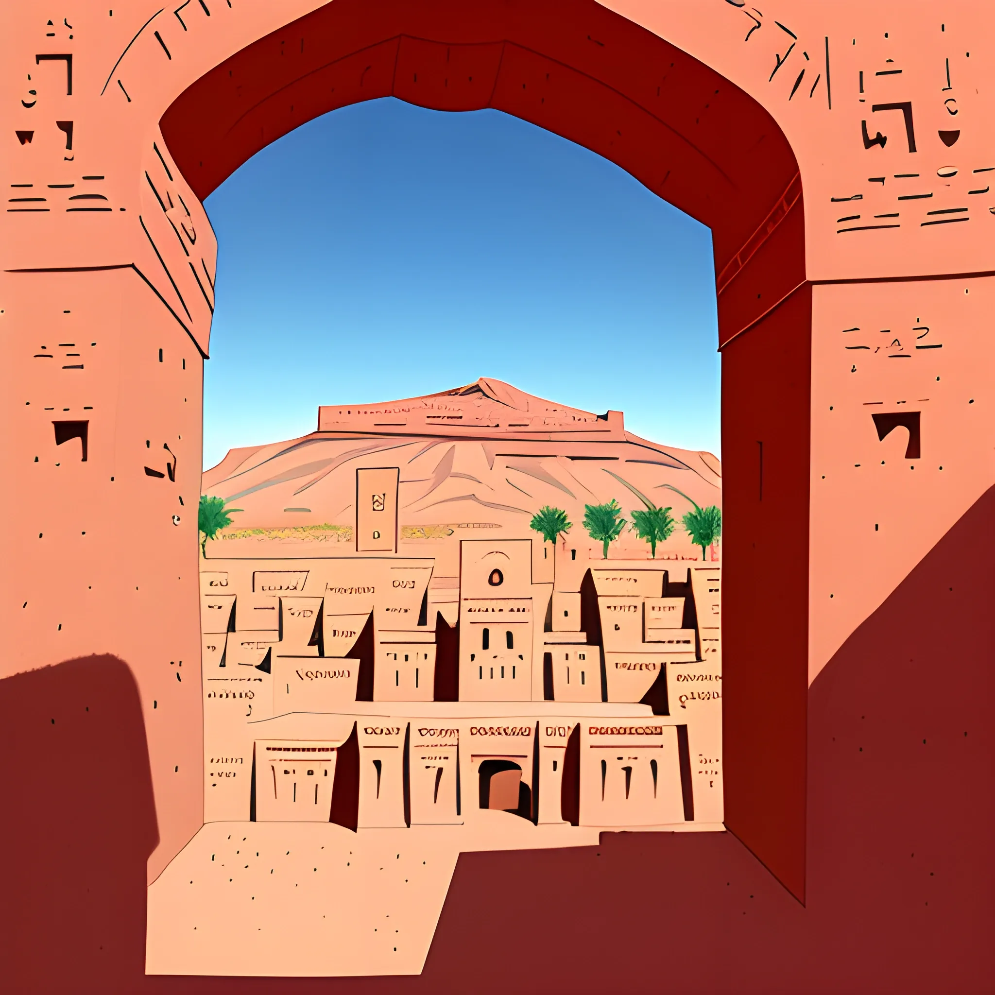 KASABAH AIT BEN HADDOU ouarzarat morocco , Cartoon, 3D