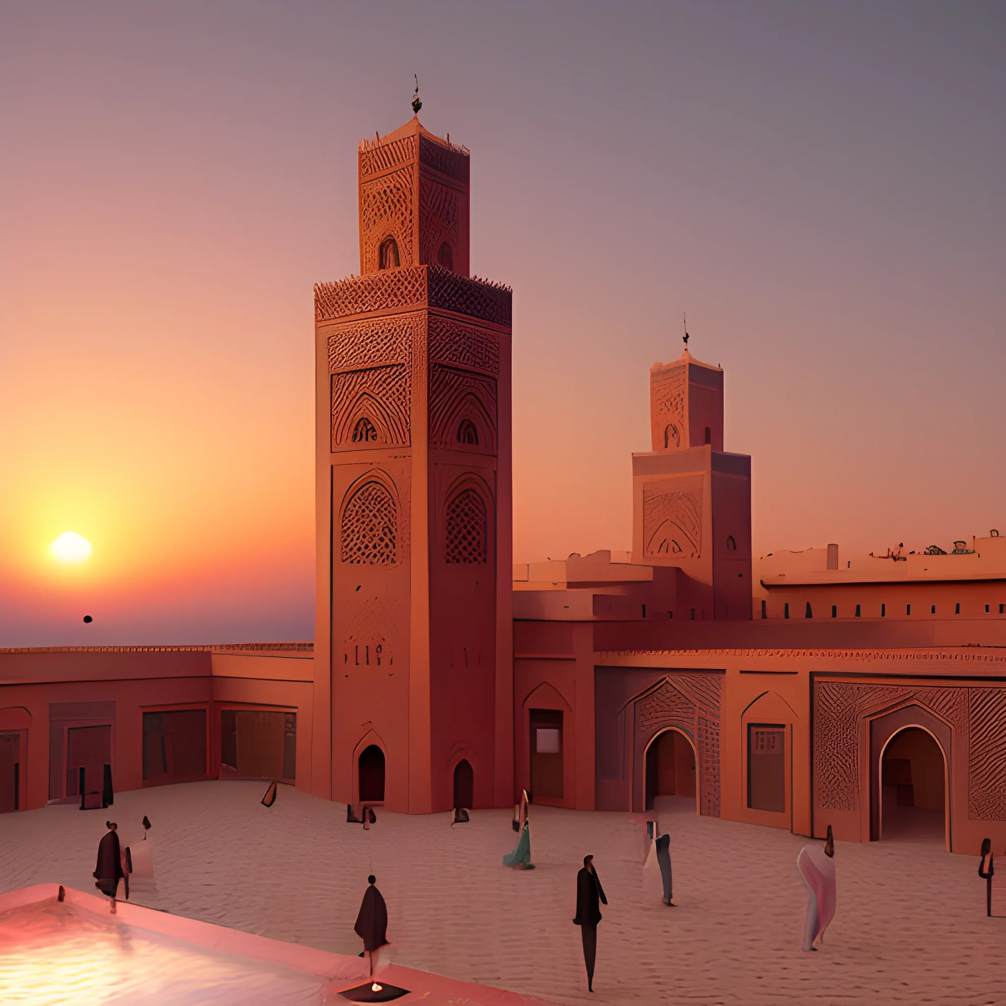 marrakich medina in sunset  morocco , , 3D