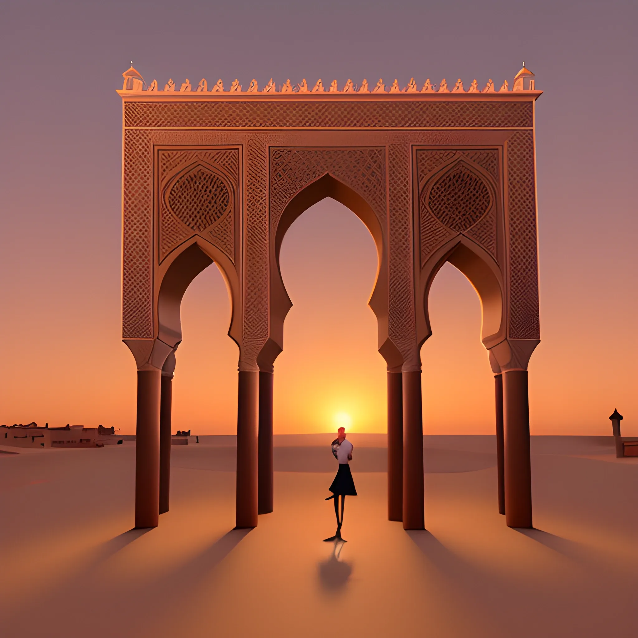 marrakich medina in sunset  morocco , , 3D