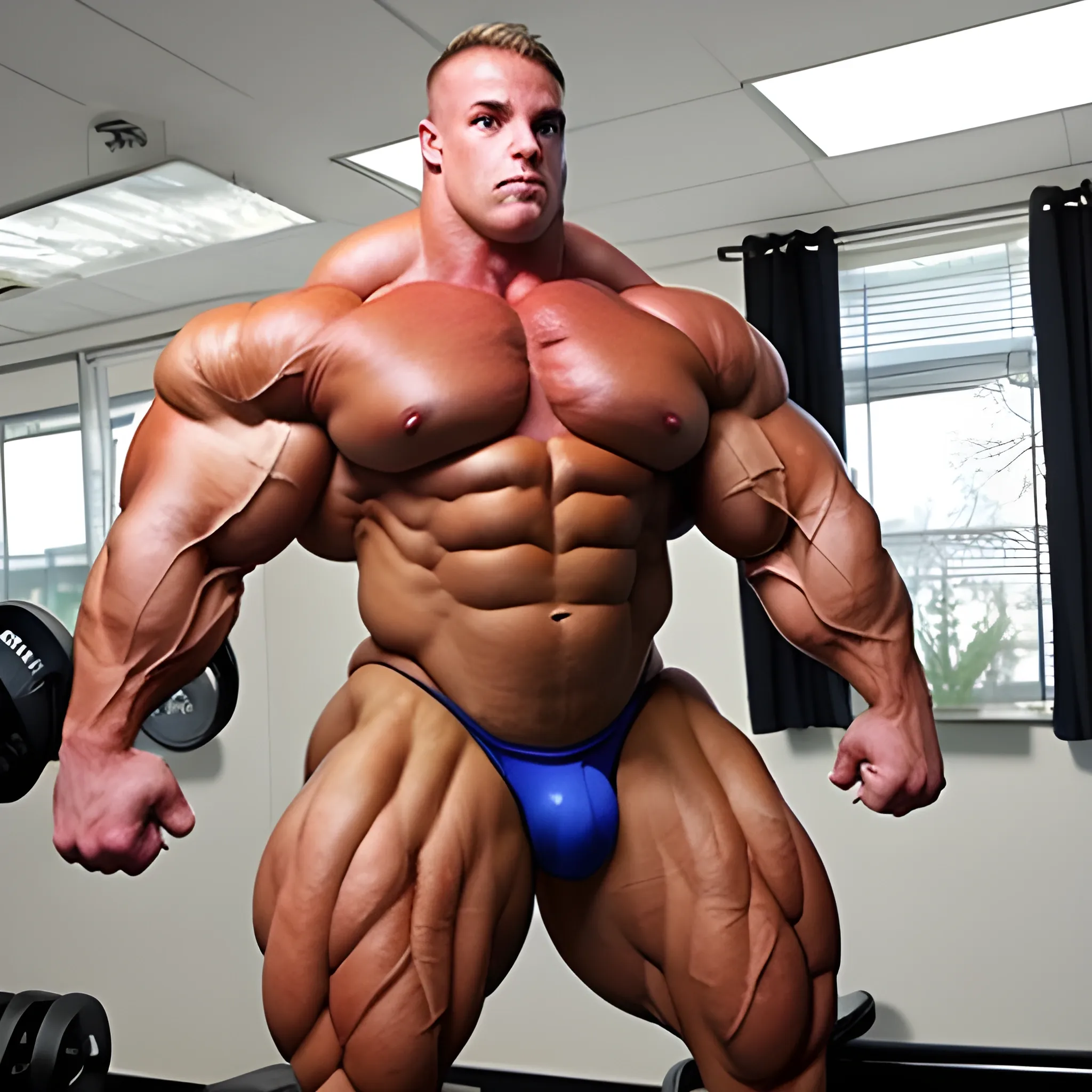 3 meter bodybuilder with a beautiful muscle morph, flex their massive 3000 lbs, BODY MONSTER MUSCLE, big bulge,