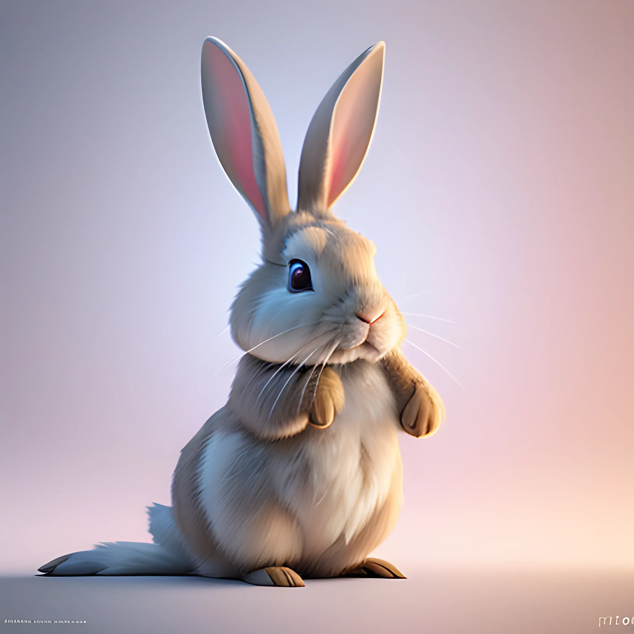 happy rabbit playing, painting a canvas, cute, pixar, photorealism 4 k, octane render, clean design, beautiful light 