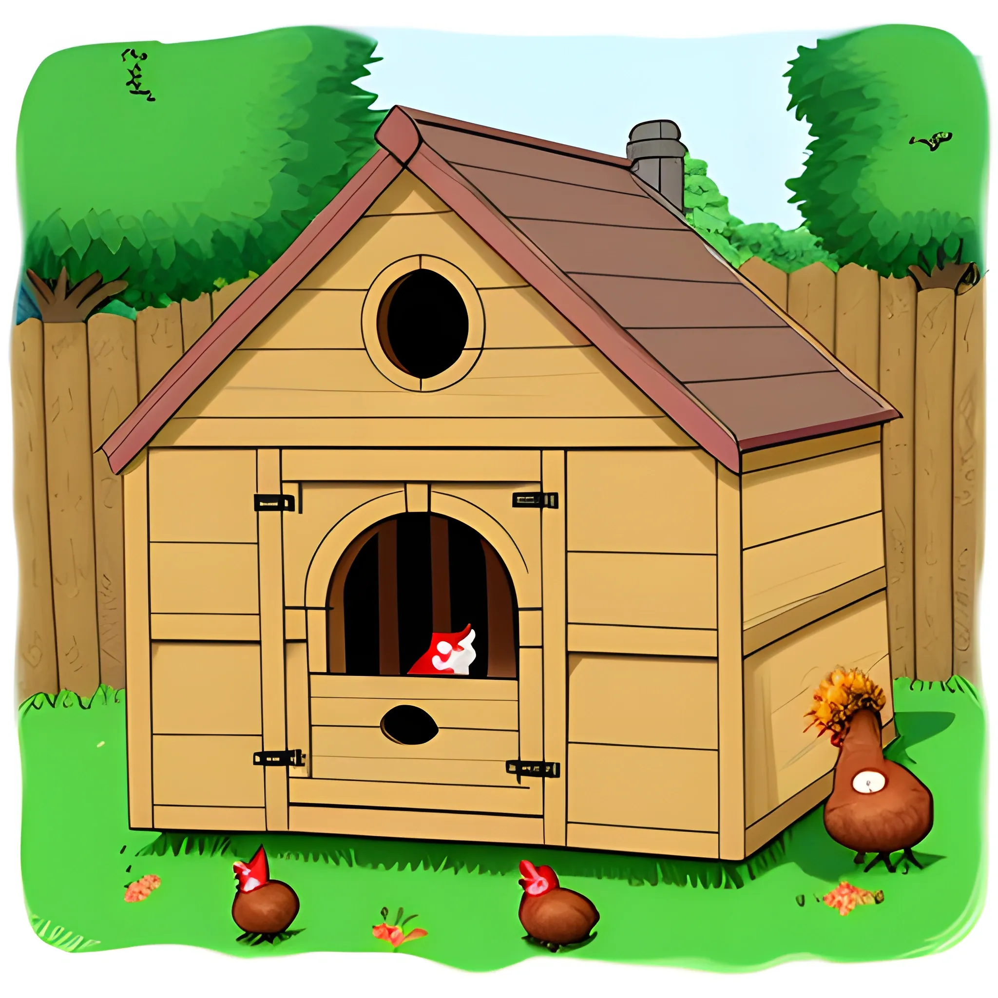 Hen house, Cartoon