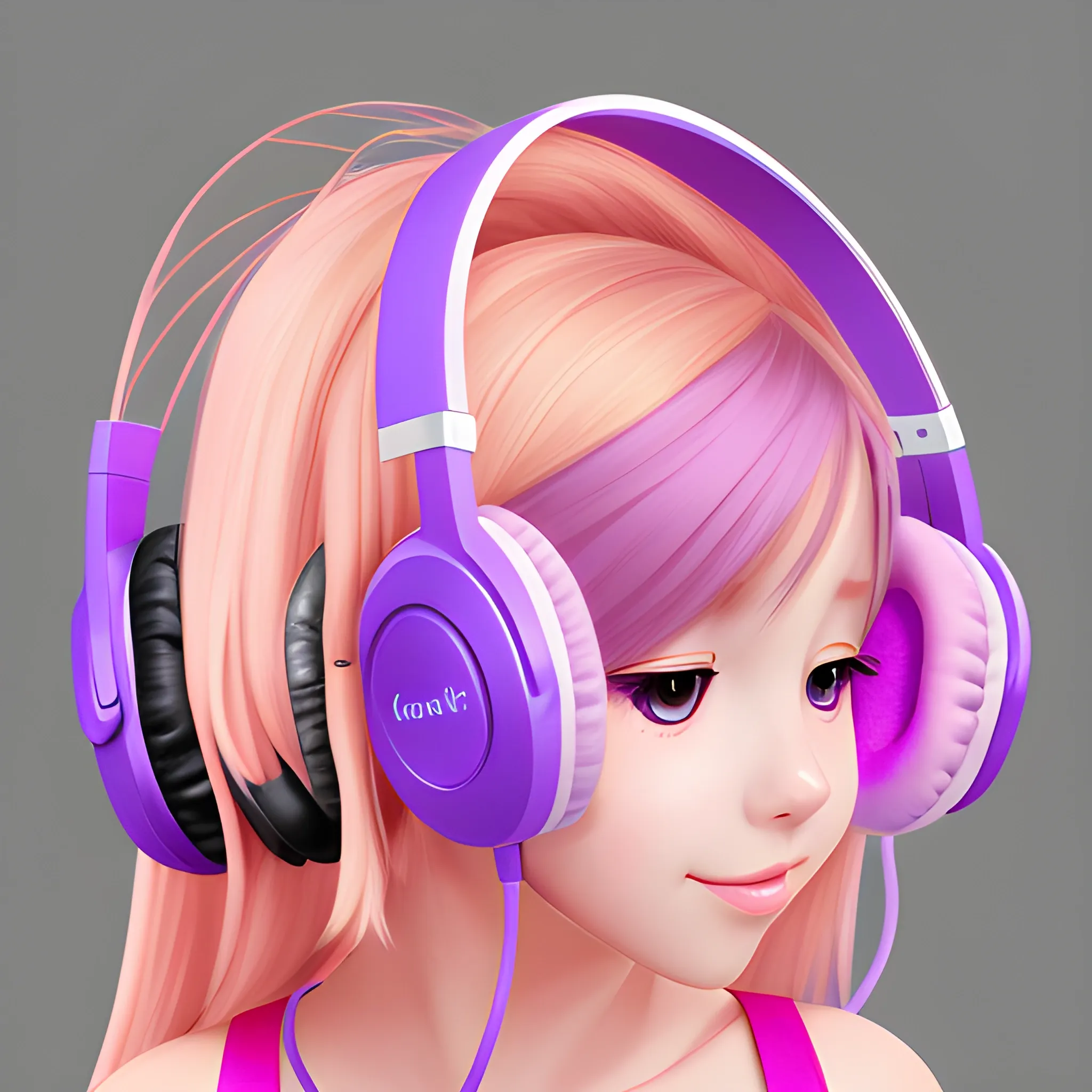 Cute Female headphones music club png