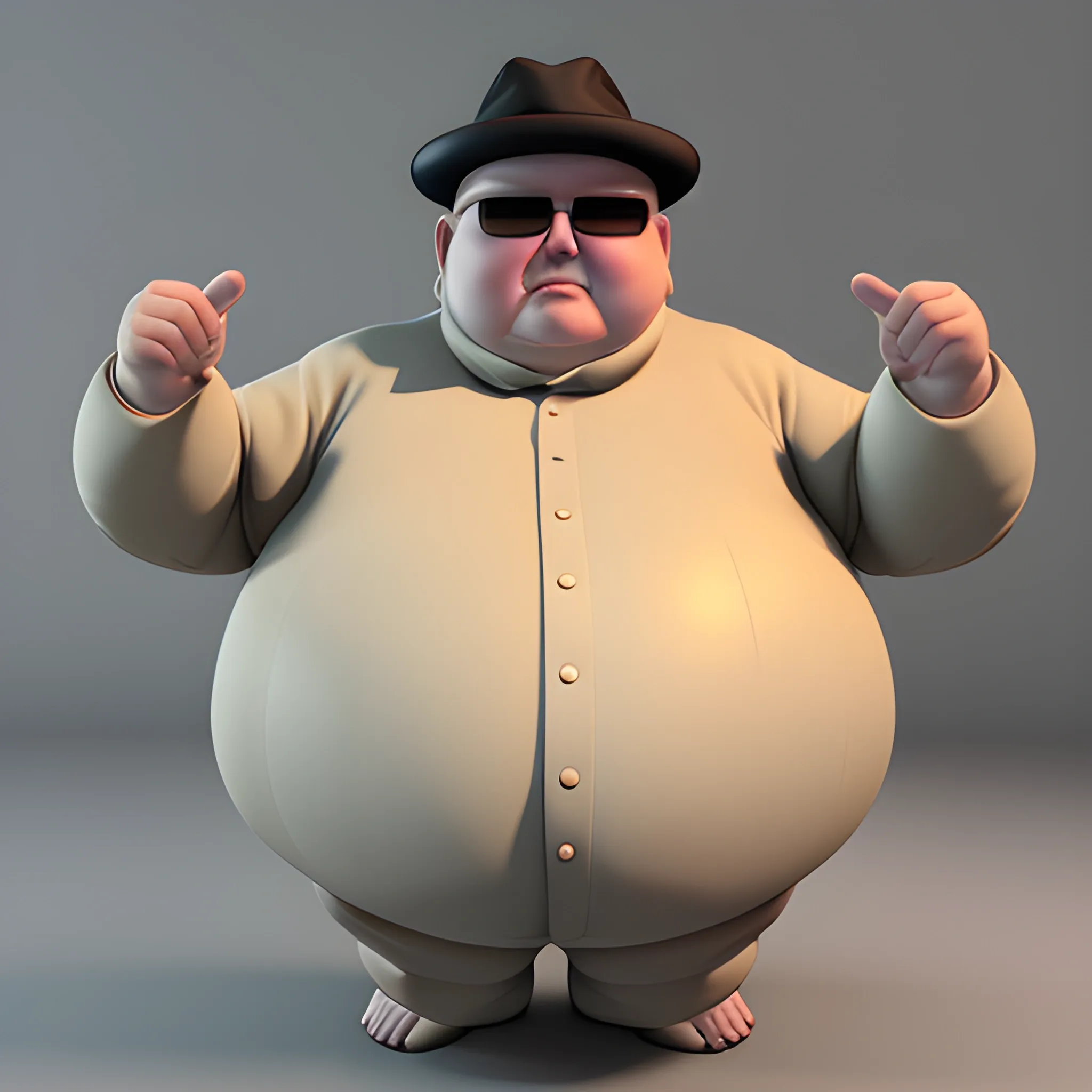 3D,old man,fat - Arthub.ai