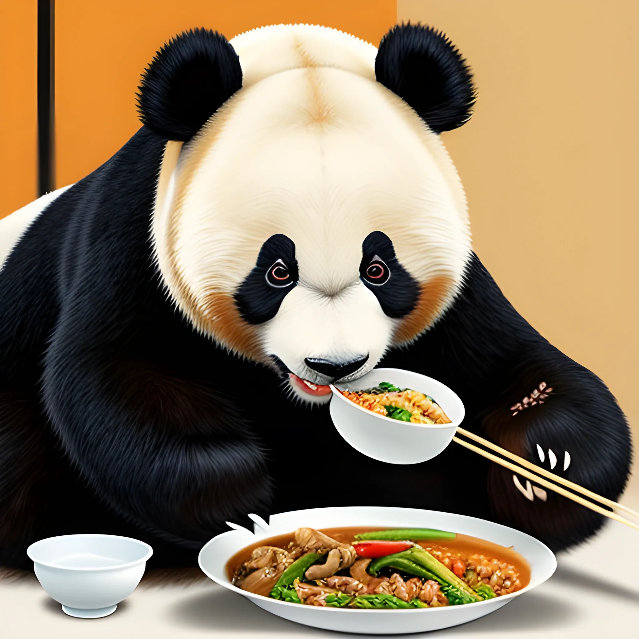 panda eating chinese food - Arthub.ai