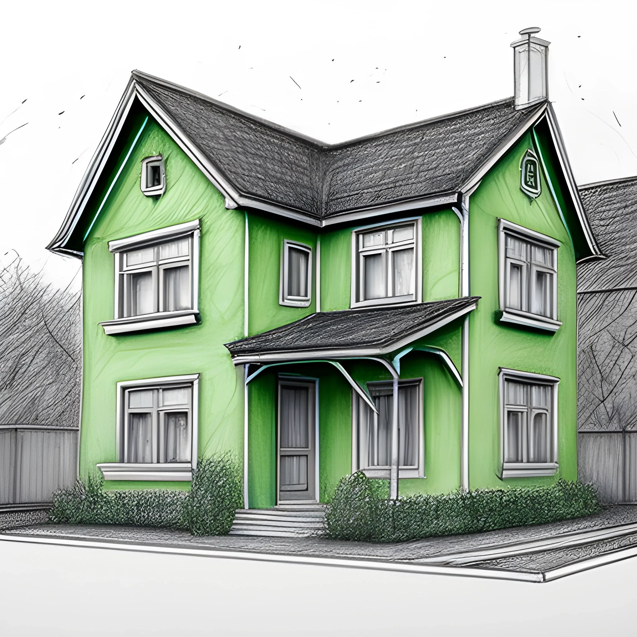 House Green, Pencil Sketch