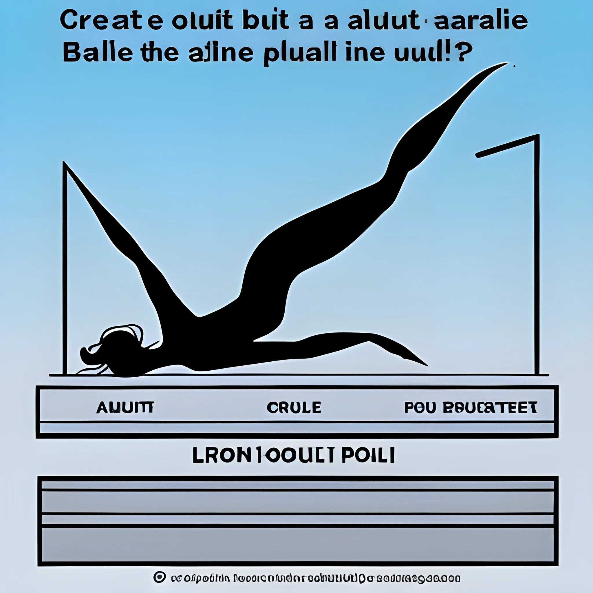 create a big volatility chart with only one small person doing balance on the graph, Cartoon