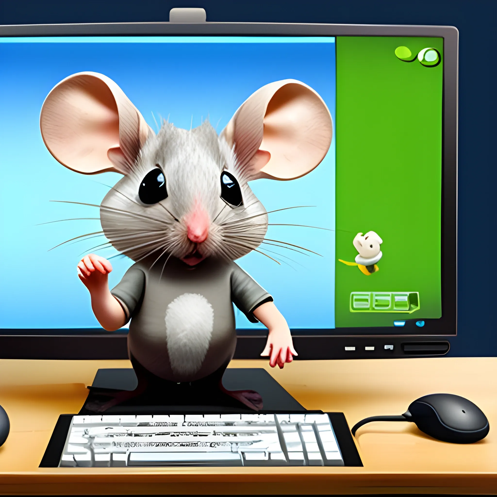 Mouse playing computer games