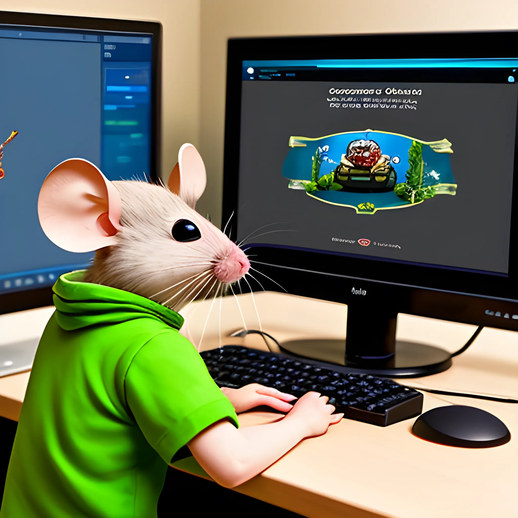 Mouse playing computer games