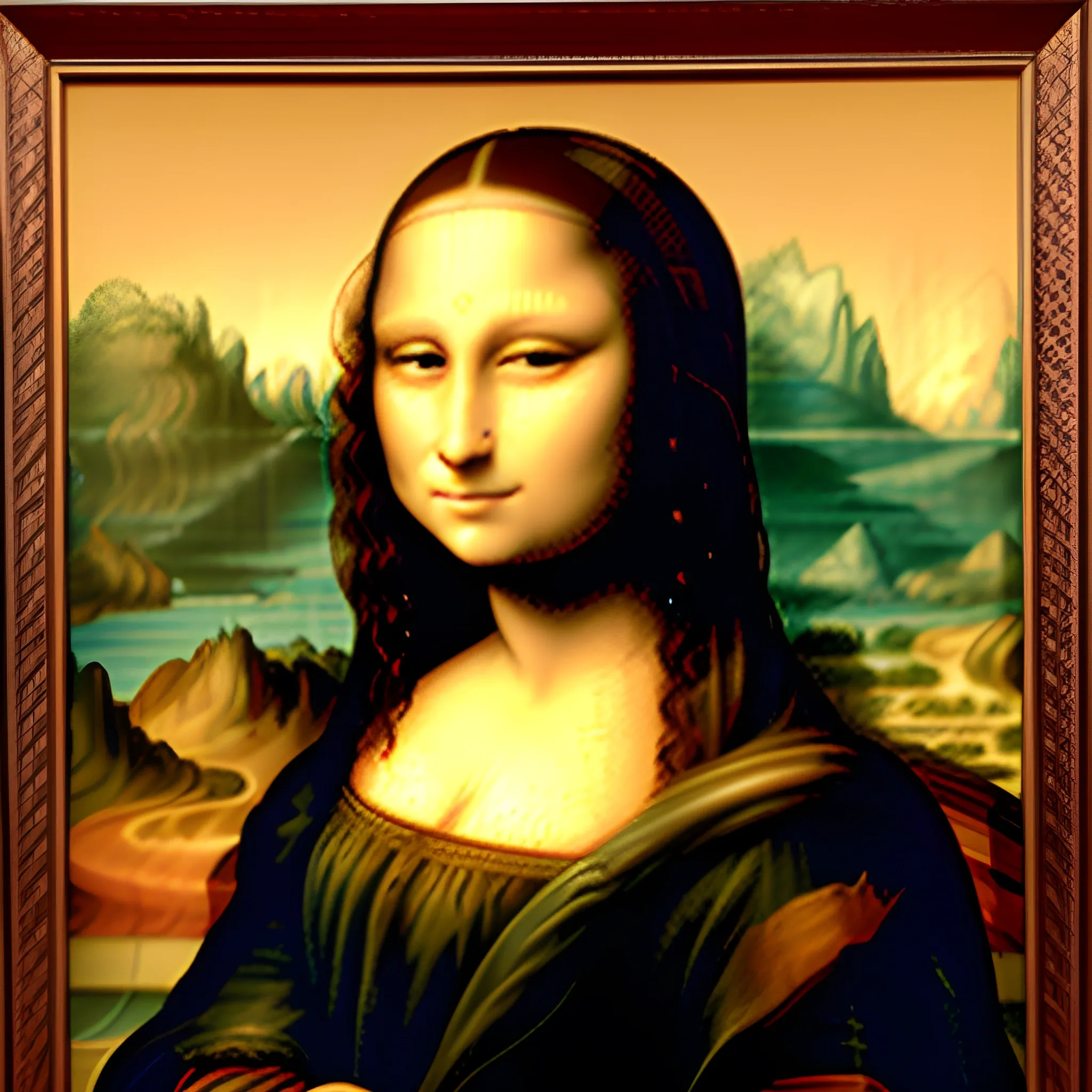 Mona Lisa, needlepoint