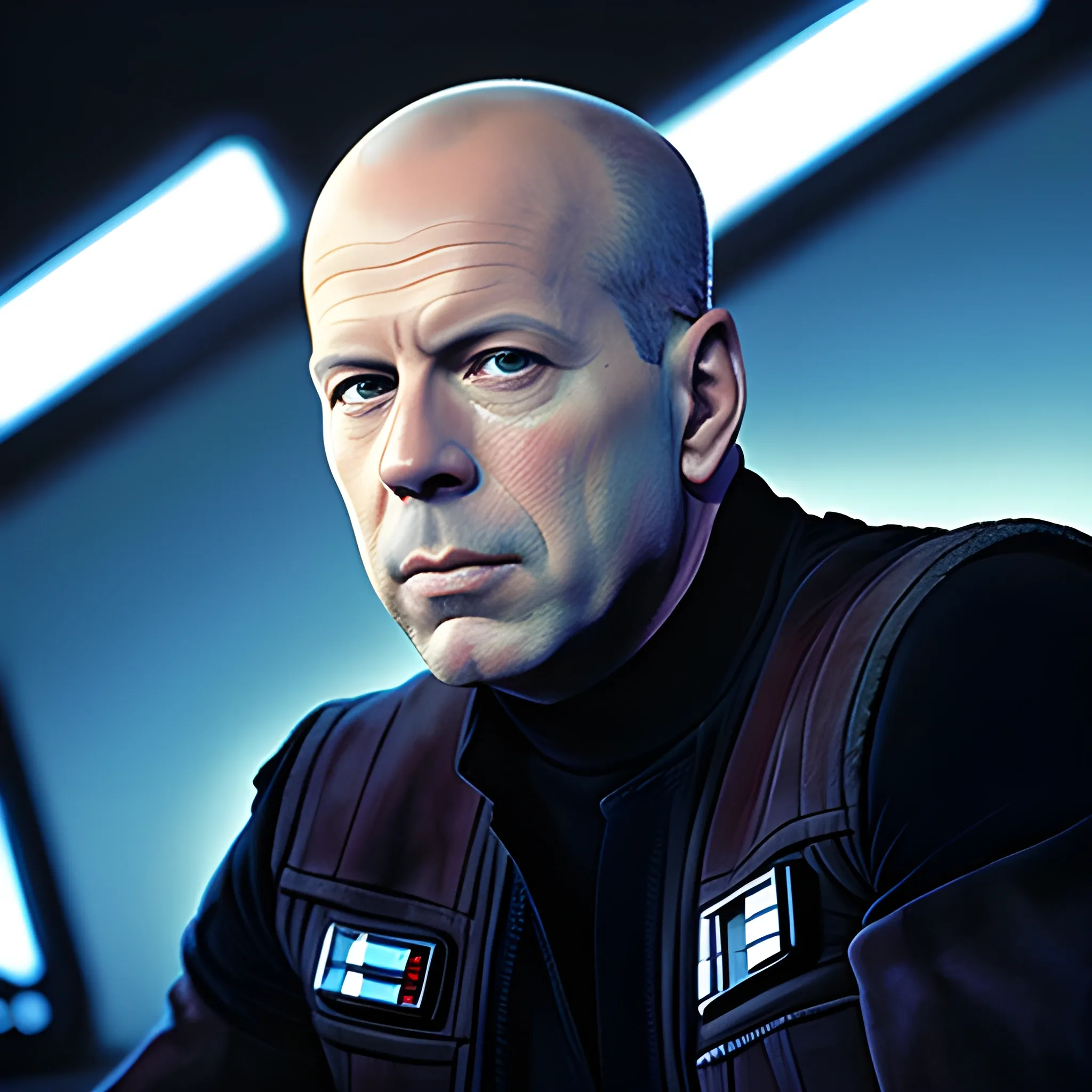 Bruce Willis in the image of the movie Star Wars
