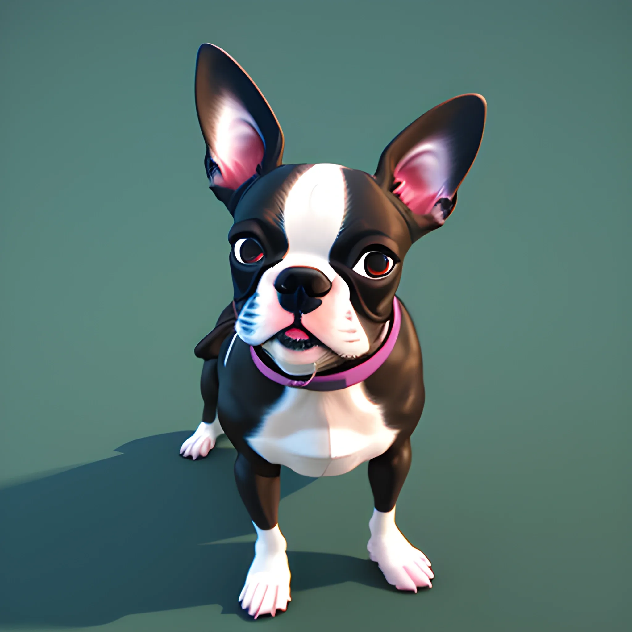 
Boston Terrier doing cool things, 3D