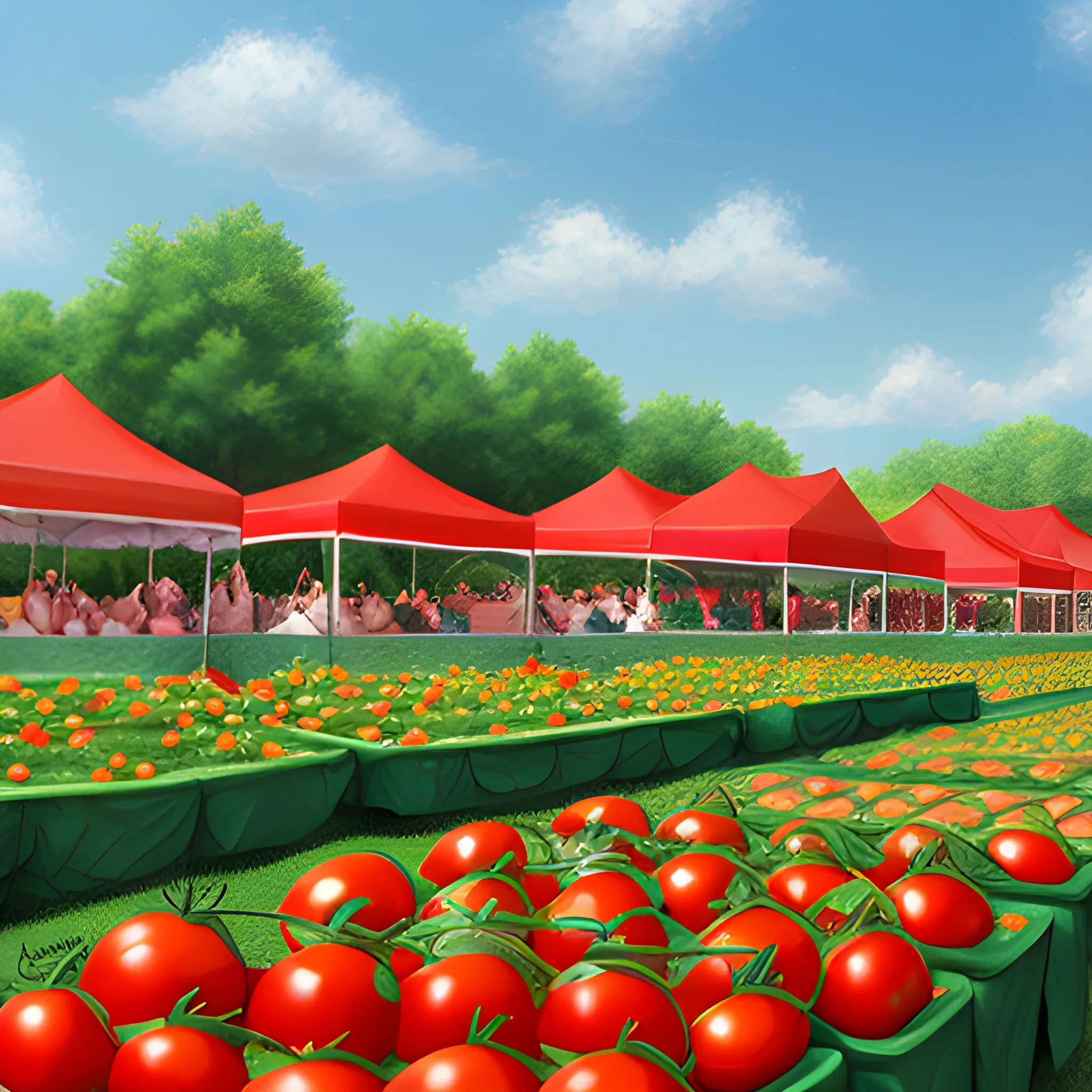 tomato festival，Realistic style