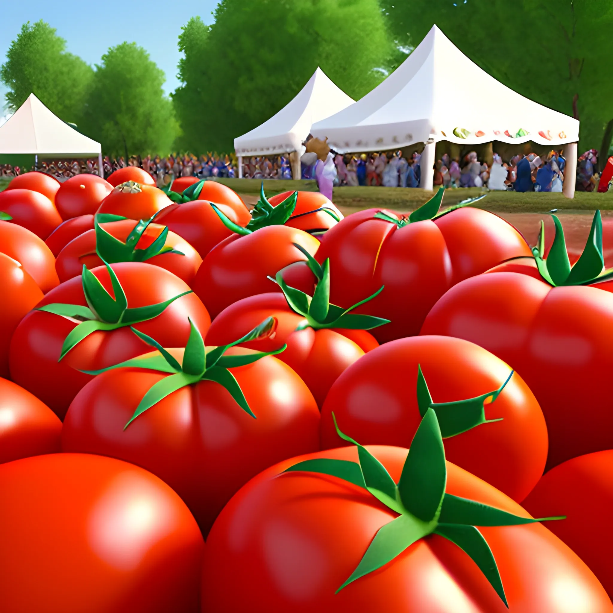 tomato festival，Realistic style, 3D