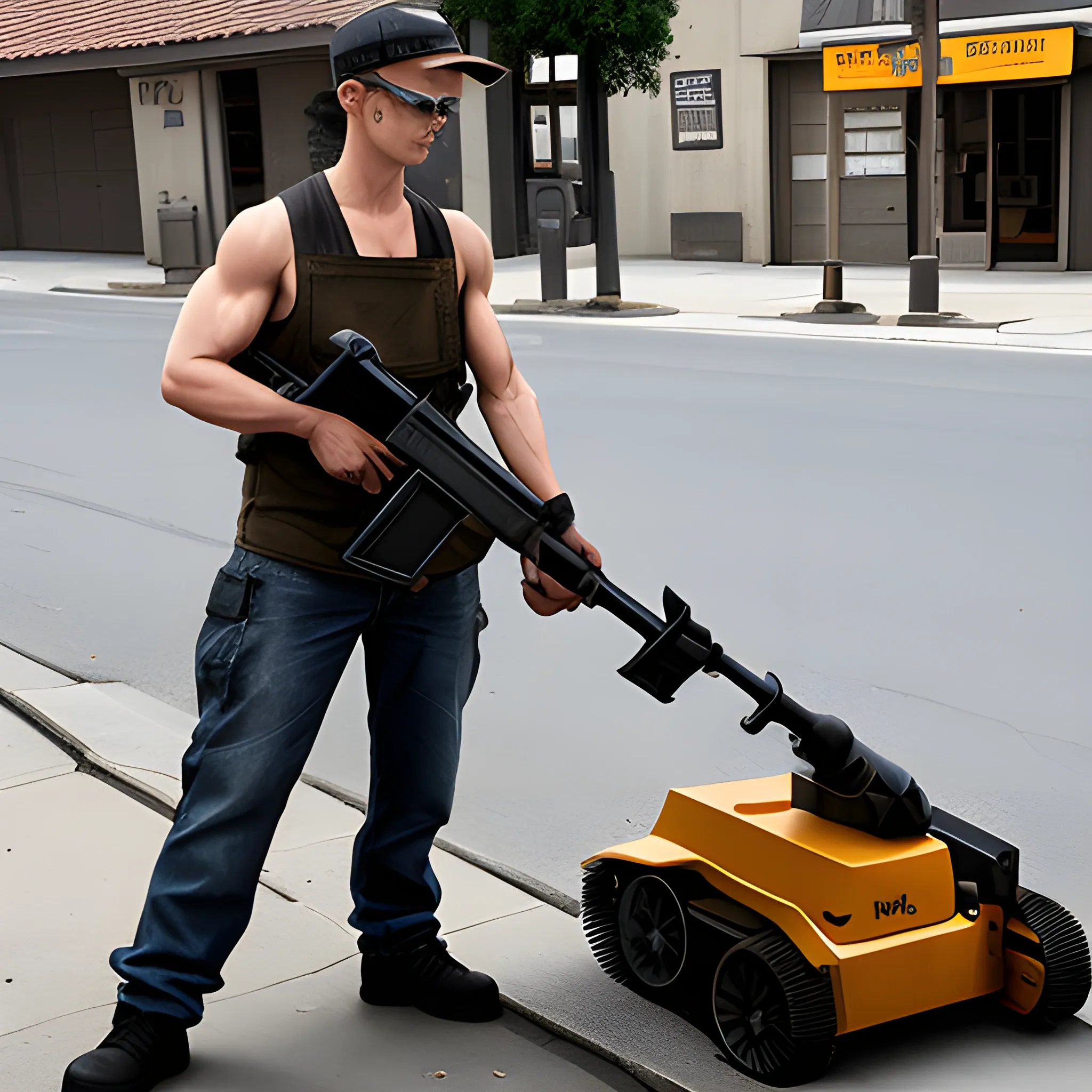 
Streetsweeper with guns
