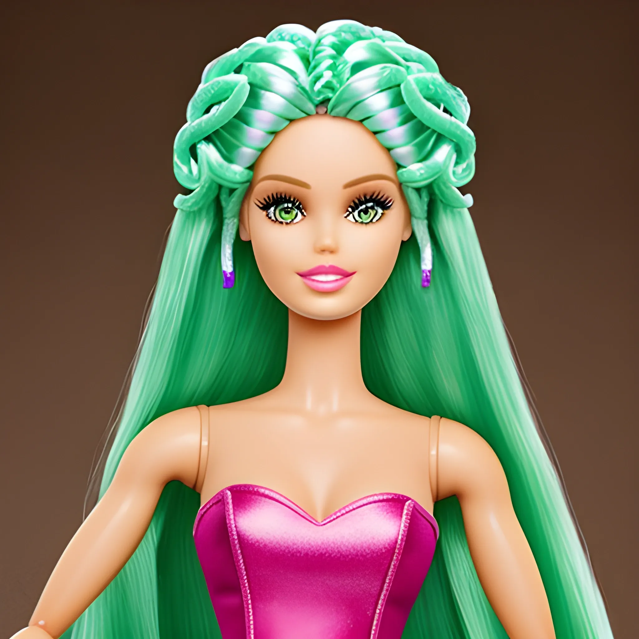 barbie doll with medusa head