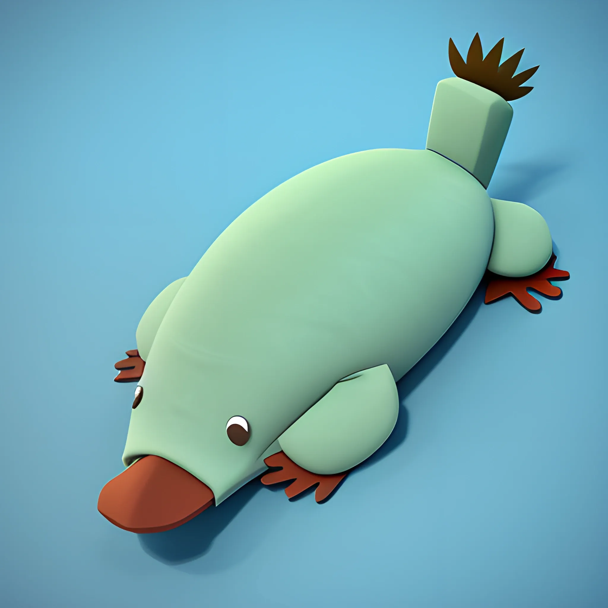 
ice the platypus sleeping, 3D