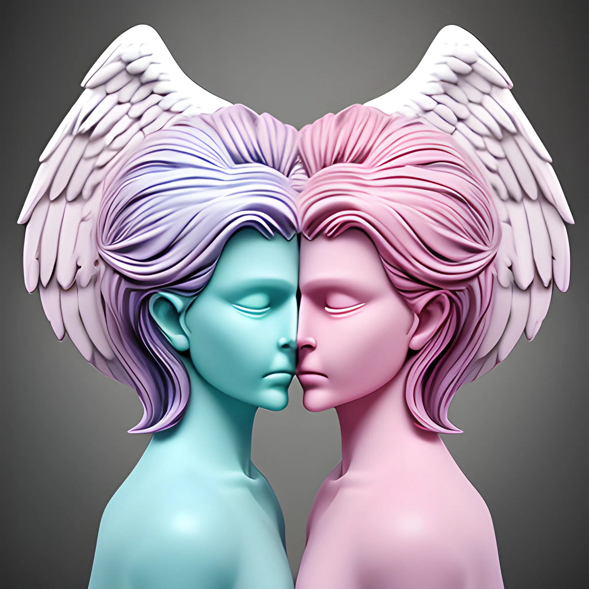 ethical dilemma angel one one shoulder and demon on the other shoulder, 8k, pastel colors